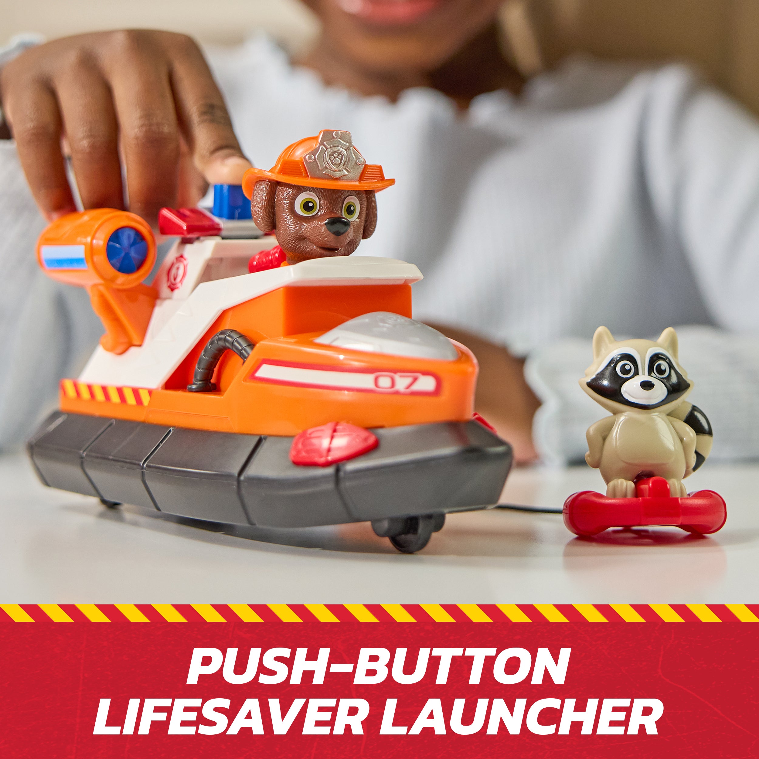 PAW Patrol Fire Rescue: Zuma Rescue Fire Boat with Action Figure, Launching Lifesaver, Raccoon & Toy Boat, Kids Toys for Boys & Girls Ages 3 and Up