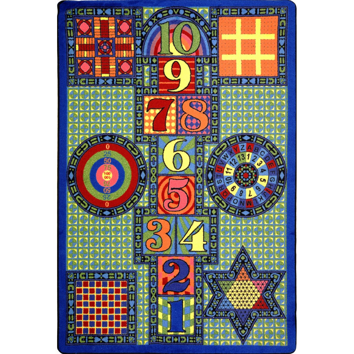 Games Galore 7'8" x 10'9" area rug in color Multi