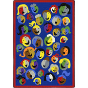 Joyful Faces 3'10" x 5'4" area rug in color Blue