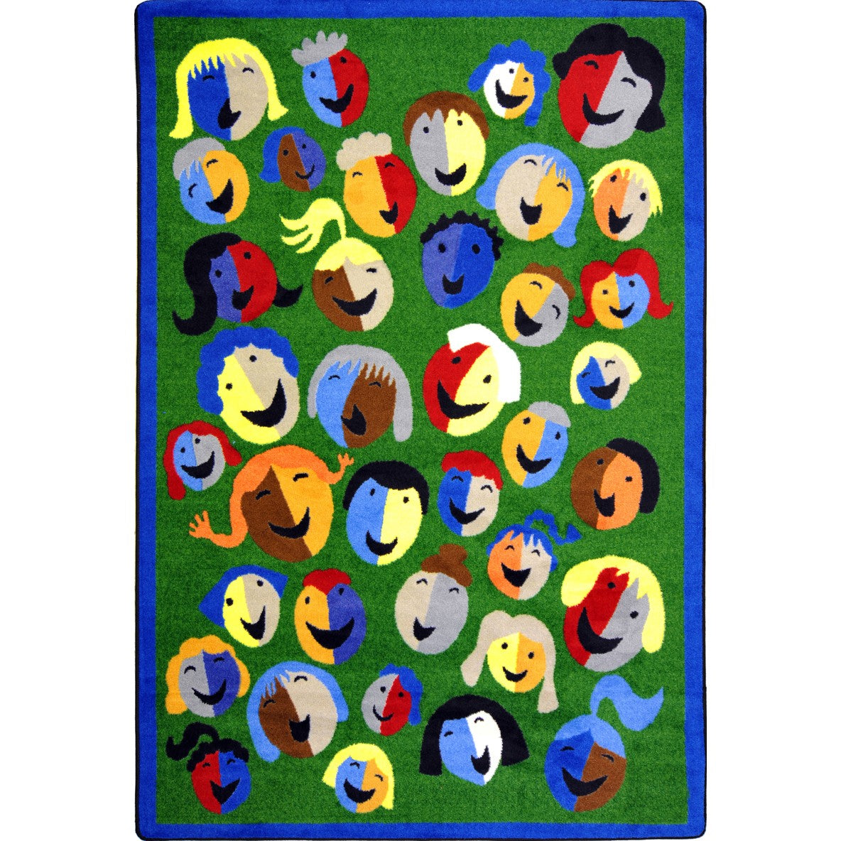 Joyful Faces 3'10" x 5'4" area rug in color Green