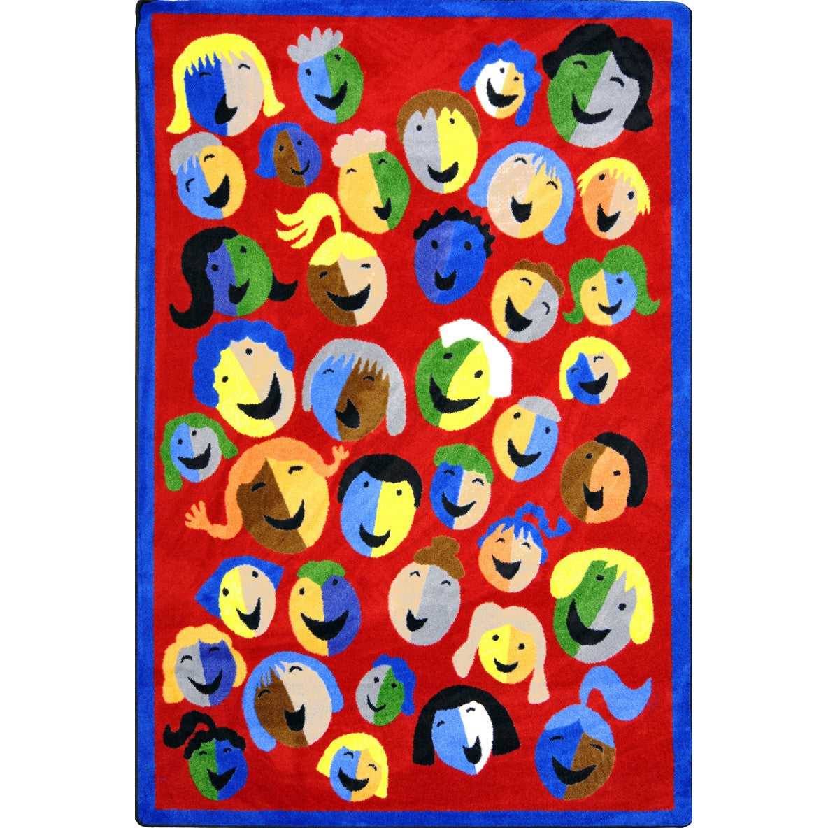 Joyful Faces 3'10" x 5'4" area rug in color Red