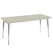 30" x 72" Rectangle La Madera Activity Table with Standard Legs - Asian Sand/Silver