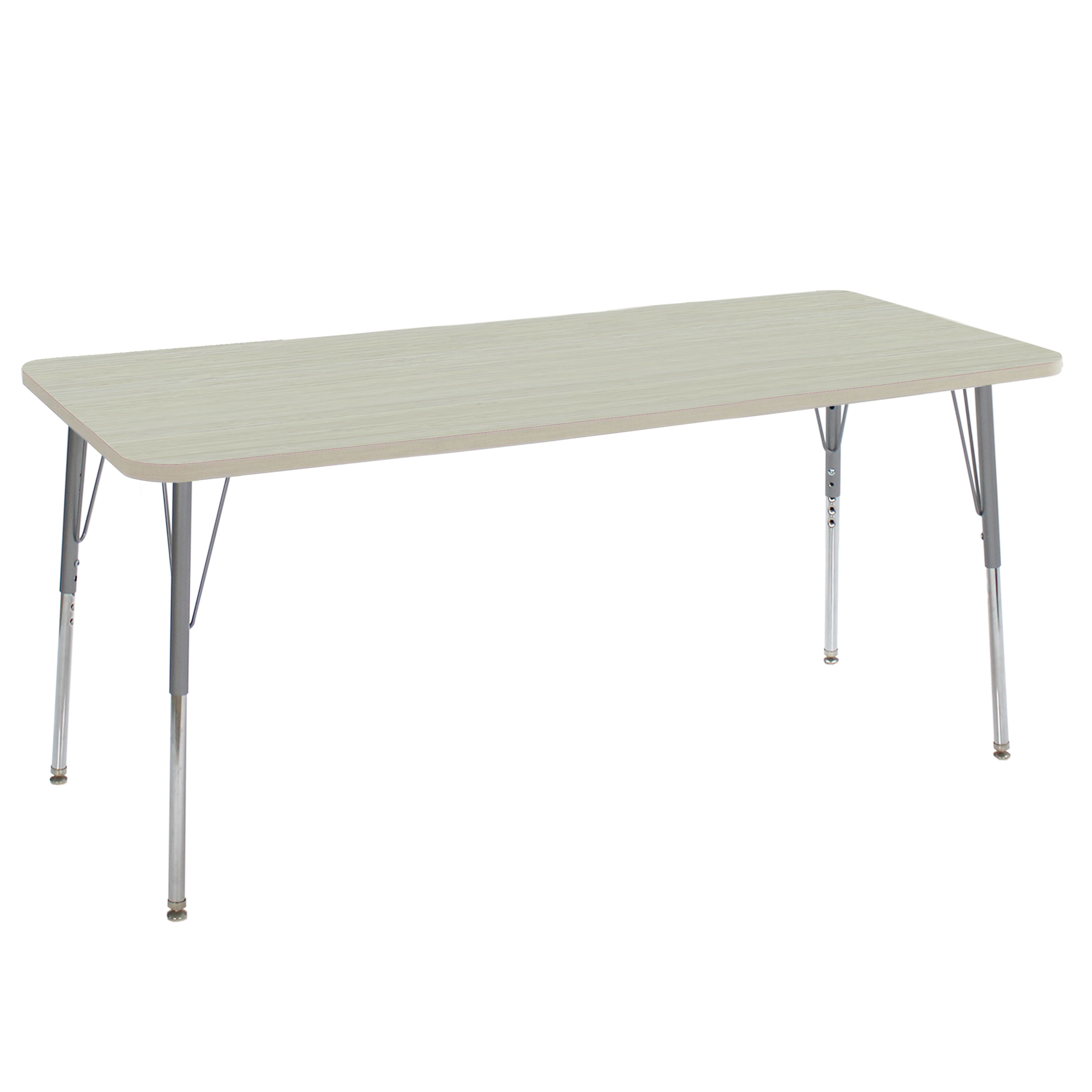30" x 72" Rectangle La Madera Activity Table with Standard Legs - Asian Sand/Silver