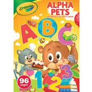 Crayola Alpha Pets Coloring Pages and Stickers, Number & Alphabet Coloring Book, Gift for Kids, 96 Pages