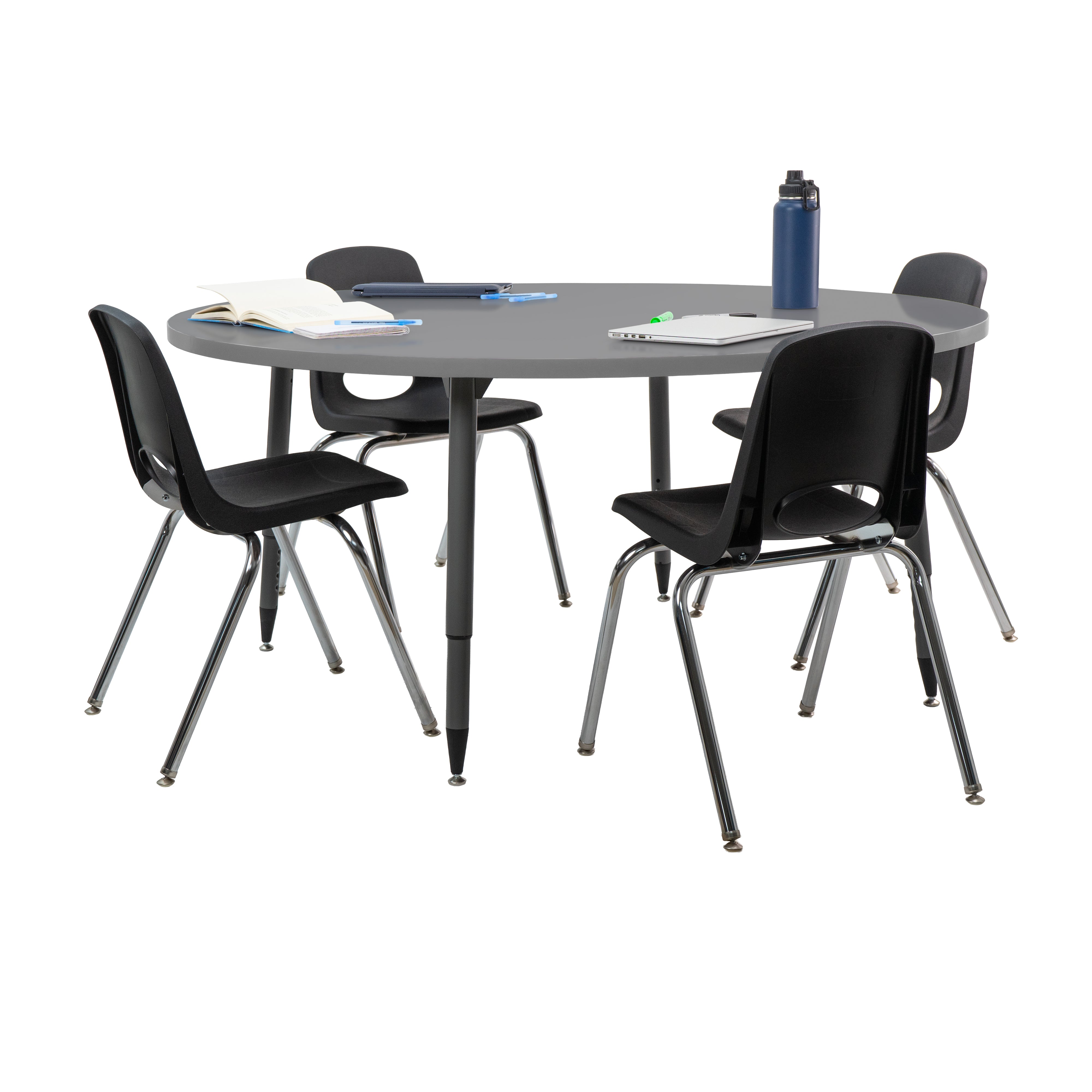 Adapte 60" Round Thermofused Activity Table with Adjustable Tapered Legs - North Sea/North Sea