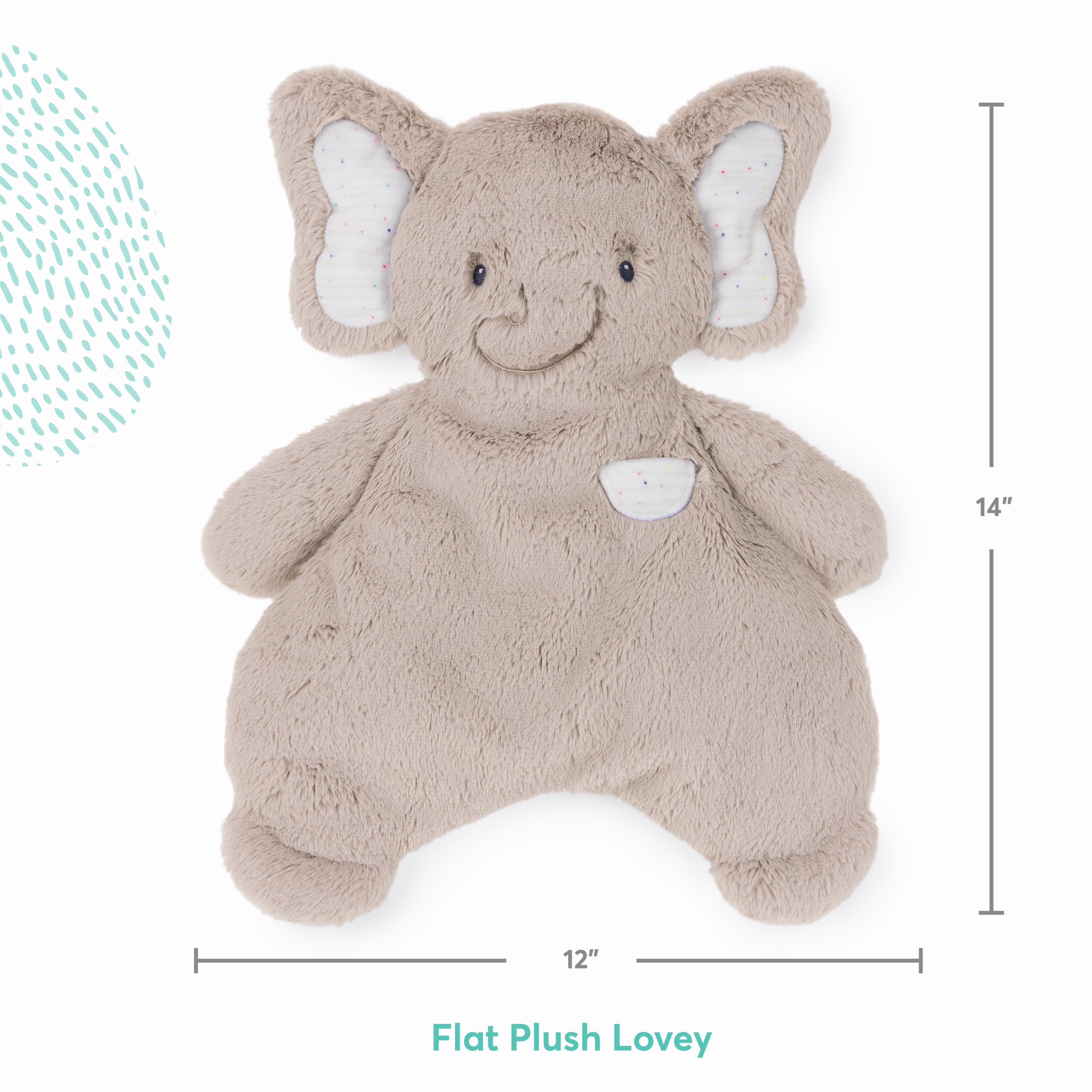 Baby GUND Oh So Snuggly Elephant Lovey, Premium Soft Plush Blanket for Babies and Newborns, Ash Grey