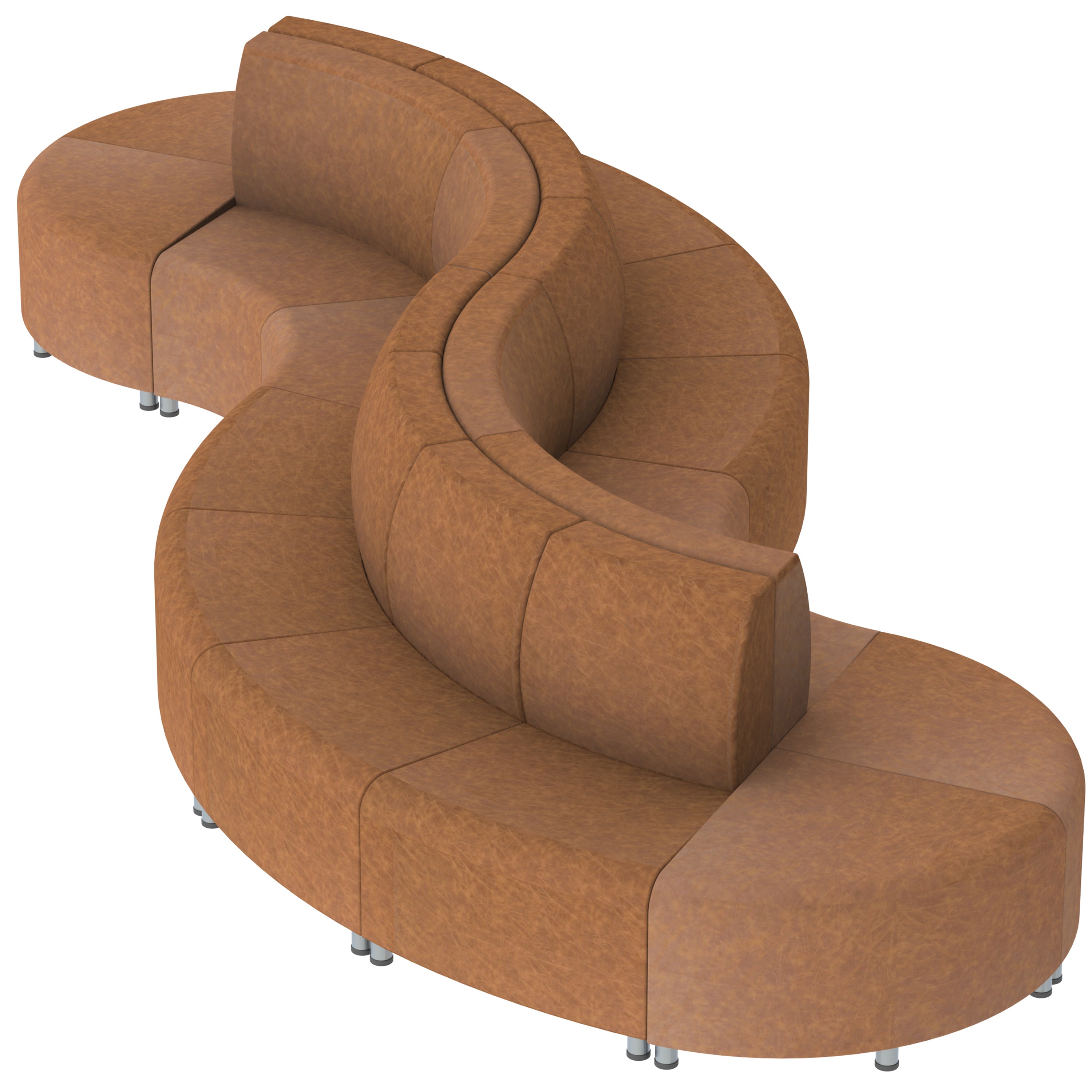 Pro Series Rustic Connect Curved Swell Seating, 16-Piece Set - Hazelnut