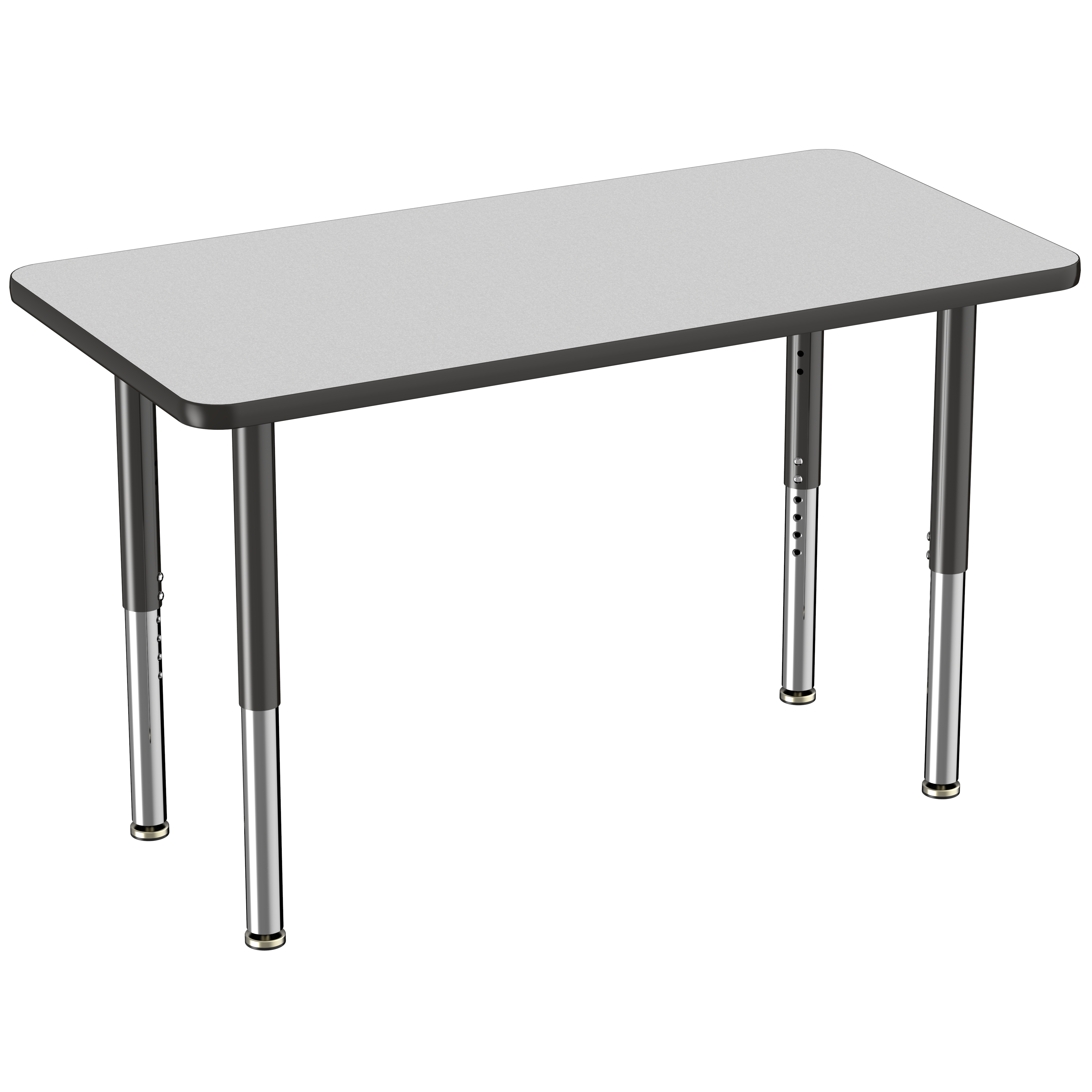 24" x 48" Rectangle T-Molding Activity Table with Adjustable Super Legs - Gray/Black