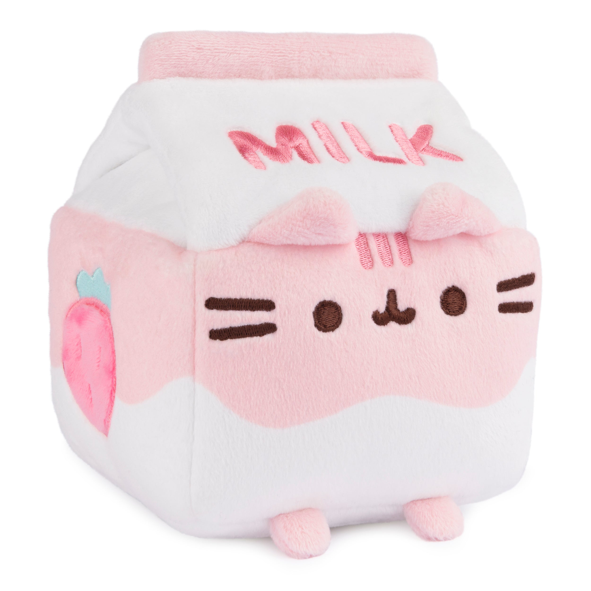 GUND Pusheen Strawberry Milk Plush Cat Stuffed Animal for Ages 8 and Up, Pink/White, 6”