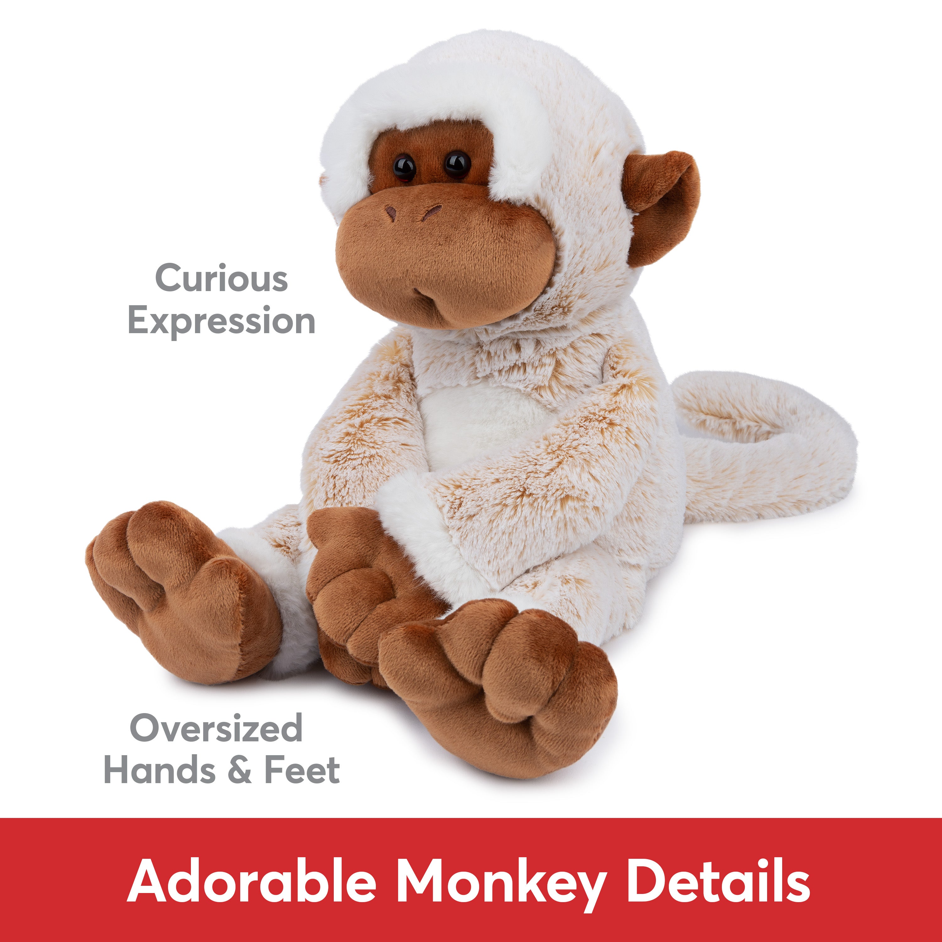GUND Tilly the Monkey Plush, Premium Stuffed Animal for Ages 1 and Up, Cream/Brown, 15”