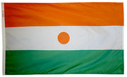Niger Flag 3x5 ft. Nylon SolarGuard Nyl-Glo 100% Made in USA to Official United Nations Design Specifications.