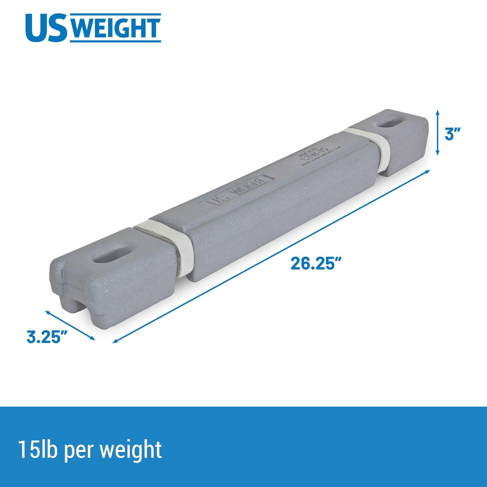Ingot Set of 4, 15 lb Weights  (Grey)