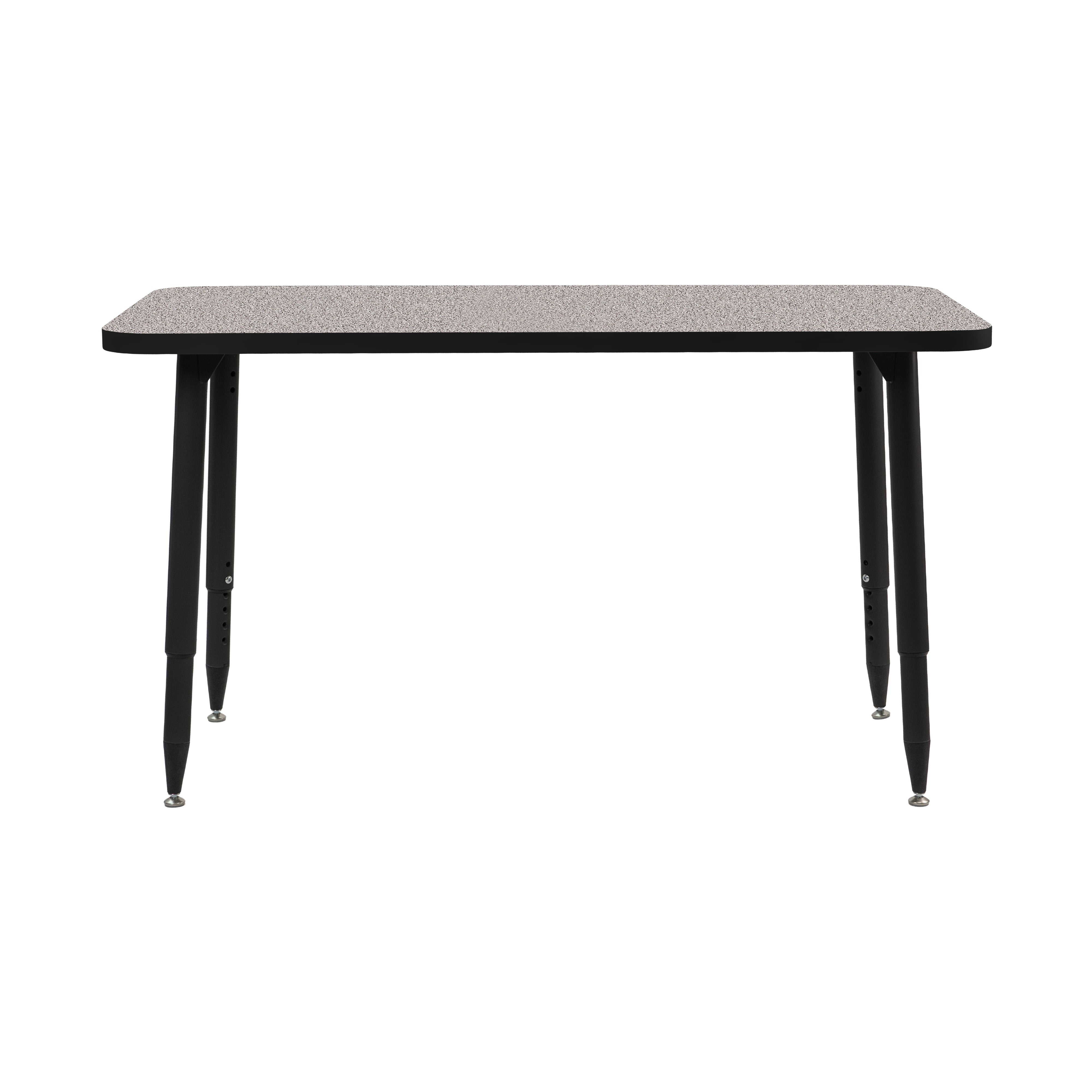 Adapte 24" x 48" Rectangle Thermofused Activity Table with Adjustable Tapered Legs - Gray/Black