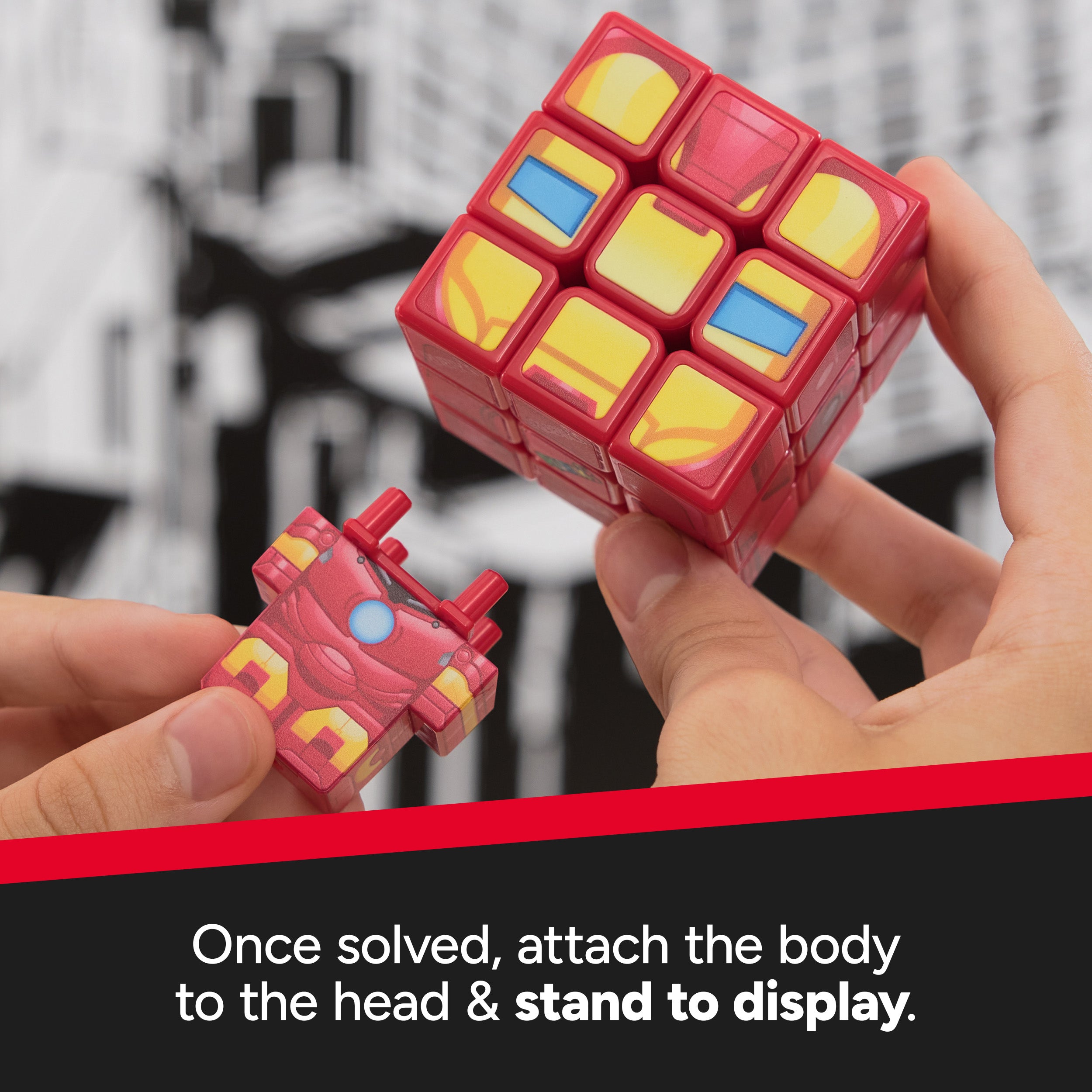 Rubik’s Cube, Iron Man Cuber, Marvel Collectible Fidget Toy & Desk Decor, Challenging Brain Teaser for Fans of Marvel Rivals & Action Movies, for Ages 8 & Up