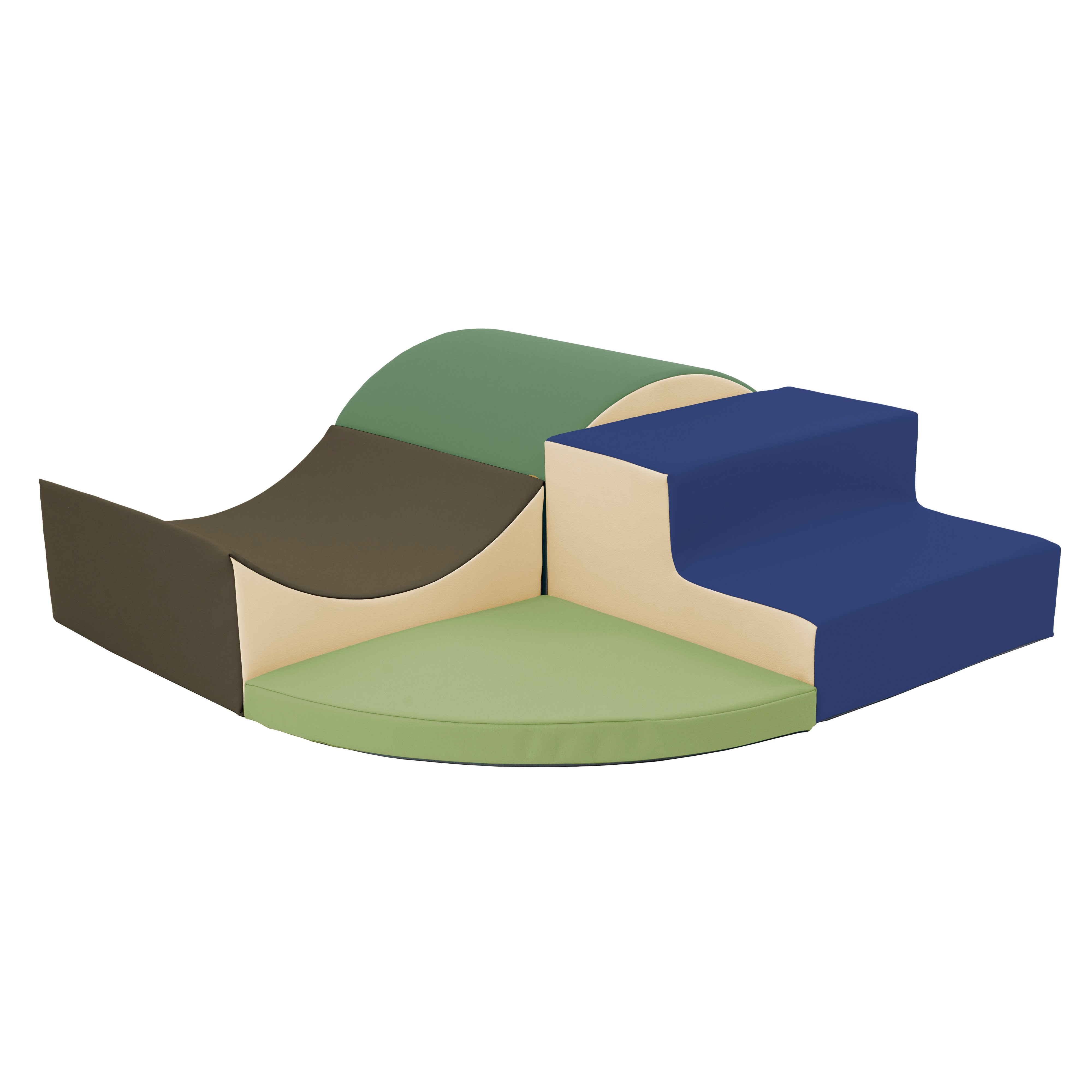 SoftScape Curvy Corner Climber, 4-Piece - Earthtone