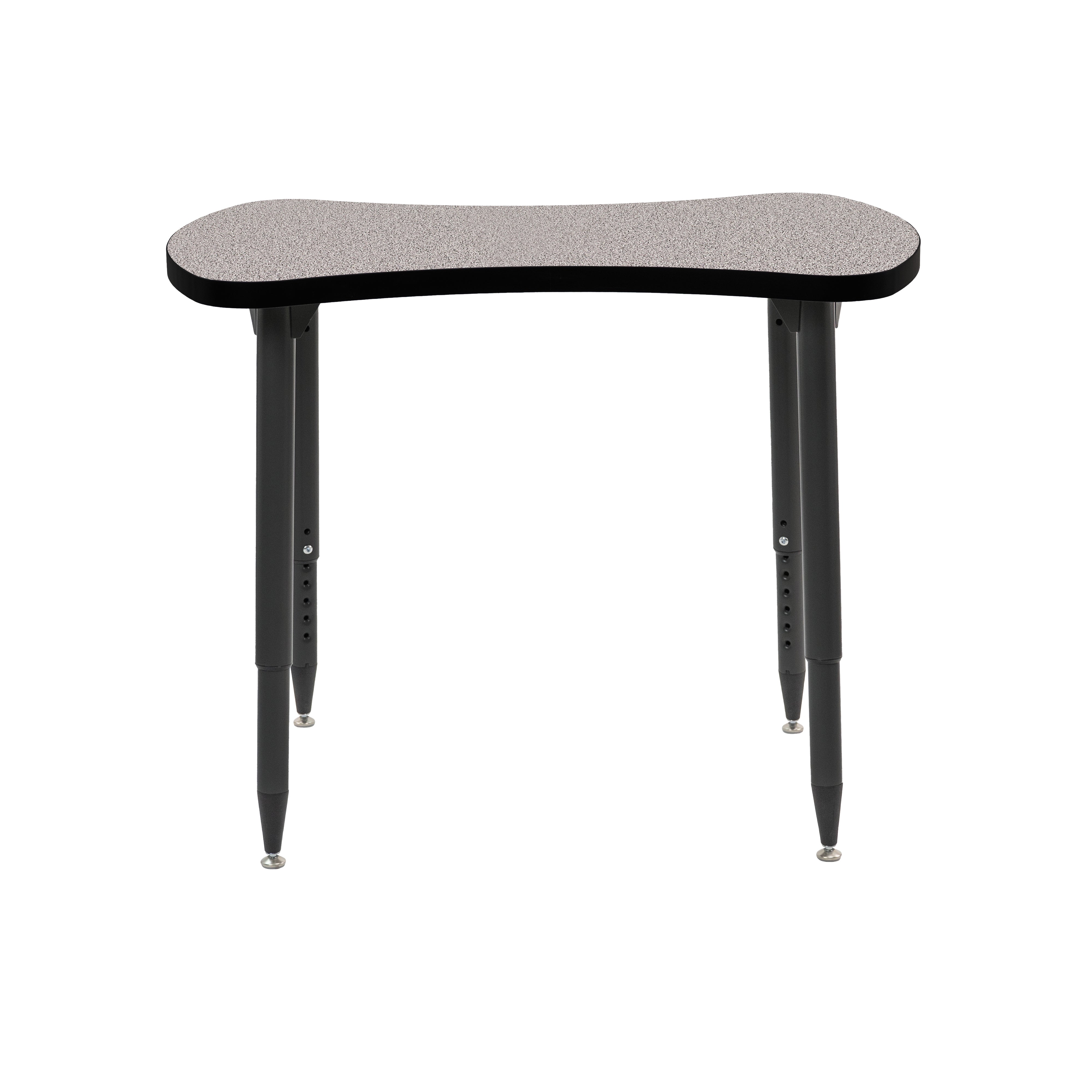 Adapte 25" x 37" Bowtie Thermofused Activity Table with Adjustable Tapered Legs - Gray/Black