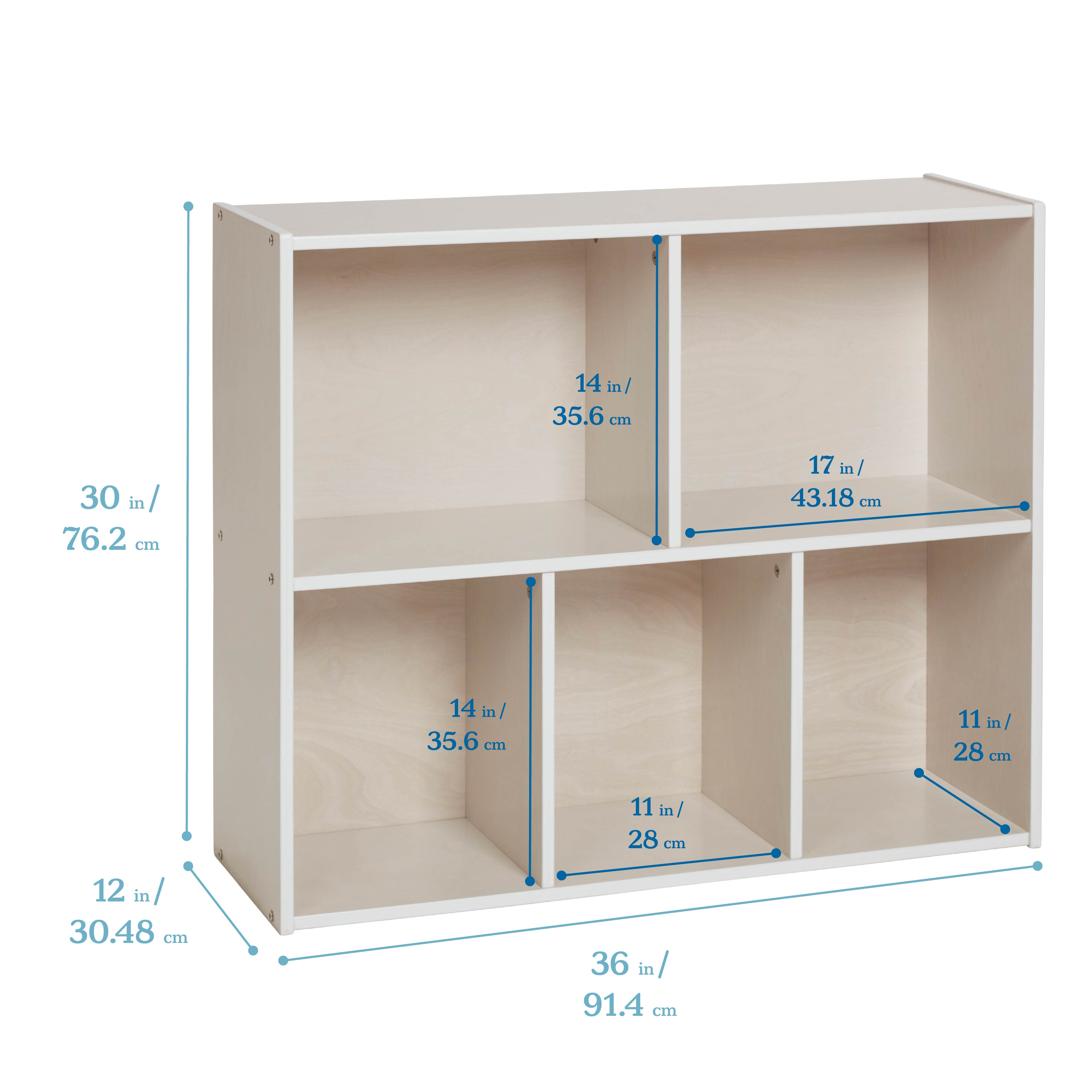Streamline 5-Compartment Storage Cabinet 30in H - White Wash