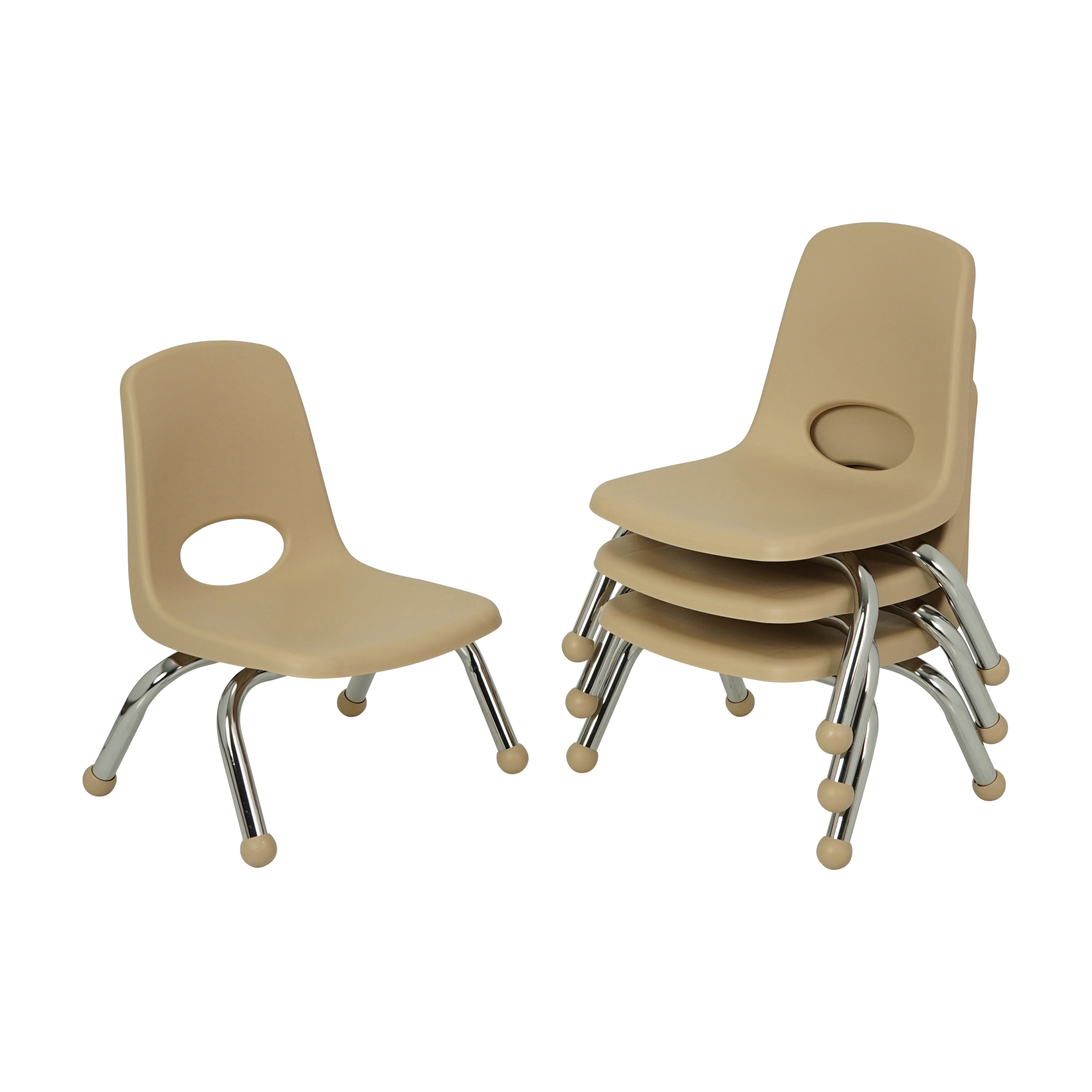 8" Stack Chair with Ball Glides - Sand