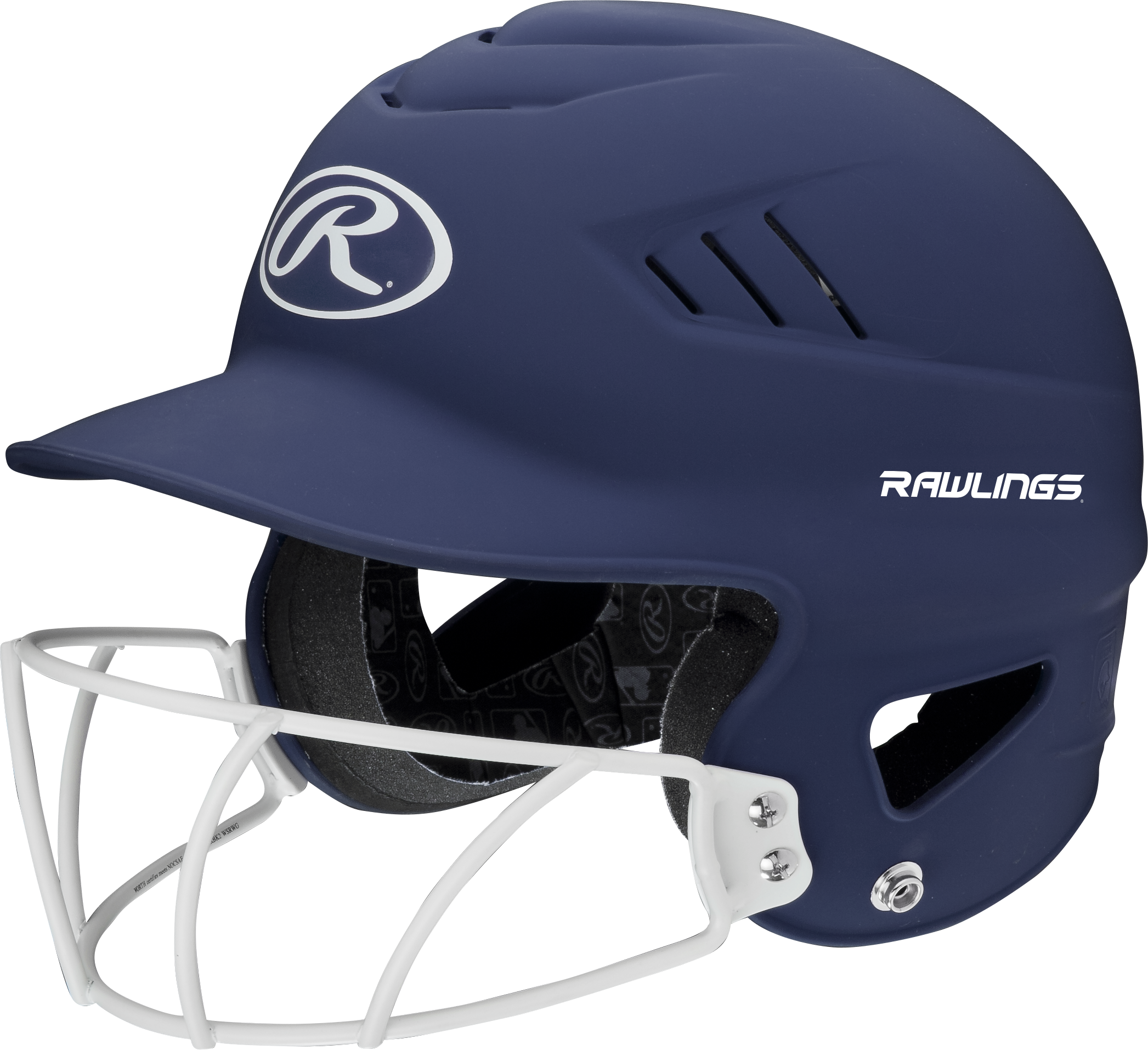 Rawlings Coolflo Highlighter Osfm Batting Helmet With Softball Face Guard - Navy