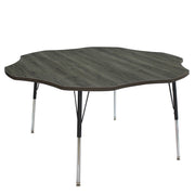 60" Flower La Madera Activity Table with Standard Legs - Gray Wood/Black