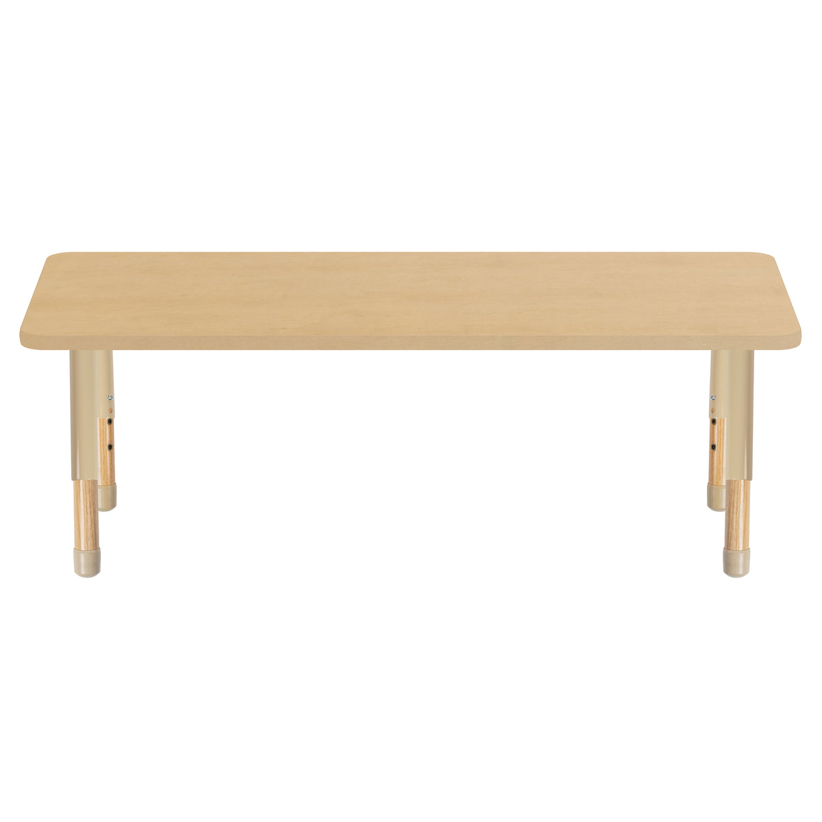 24" x 60" Rectangle Thermofused Activity Table with Adjustable Chunky Wood Legs - Maple Grain/Sand/Natural