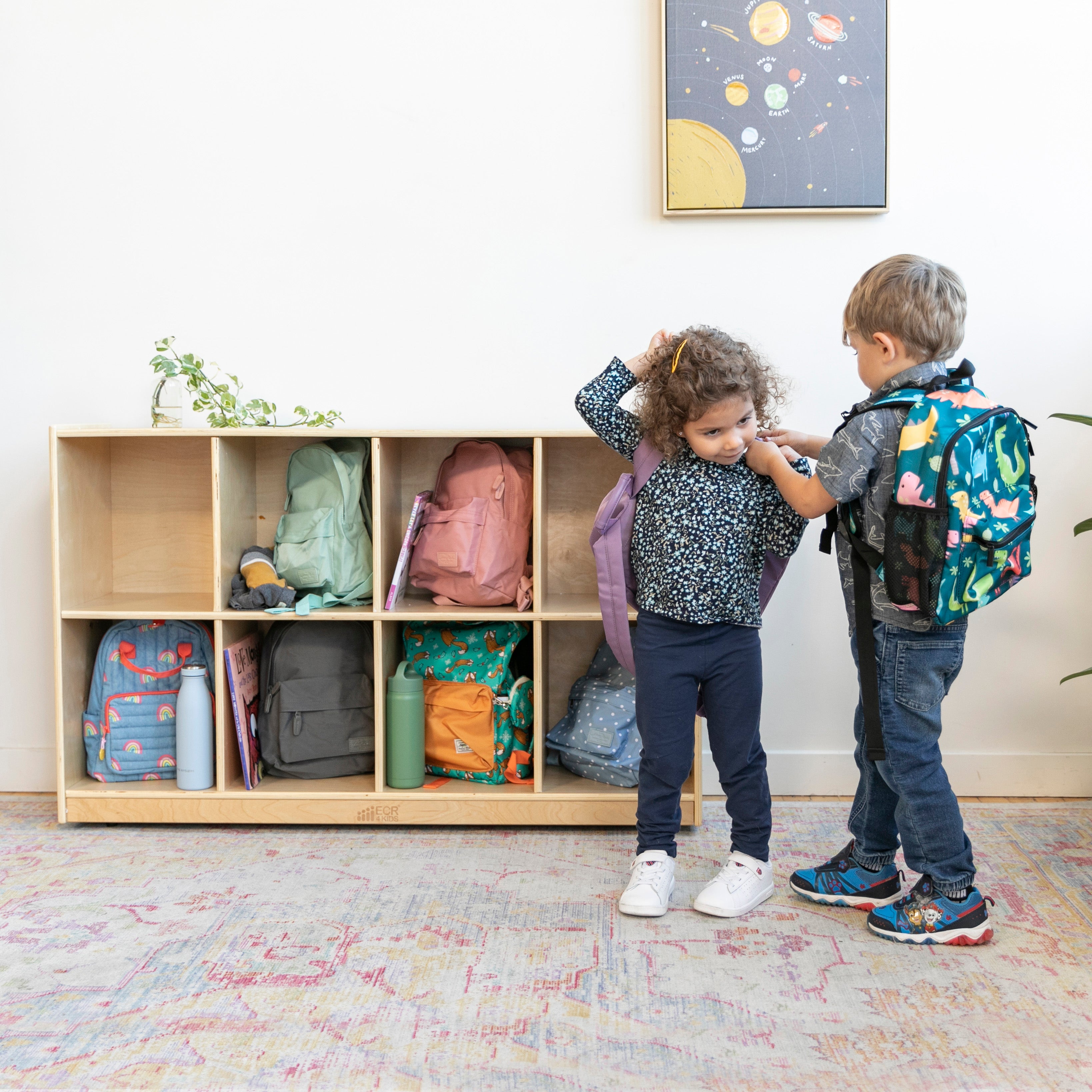 8-Compartment Backpack Storage Unit - Natural