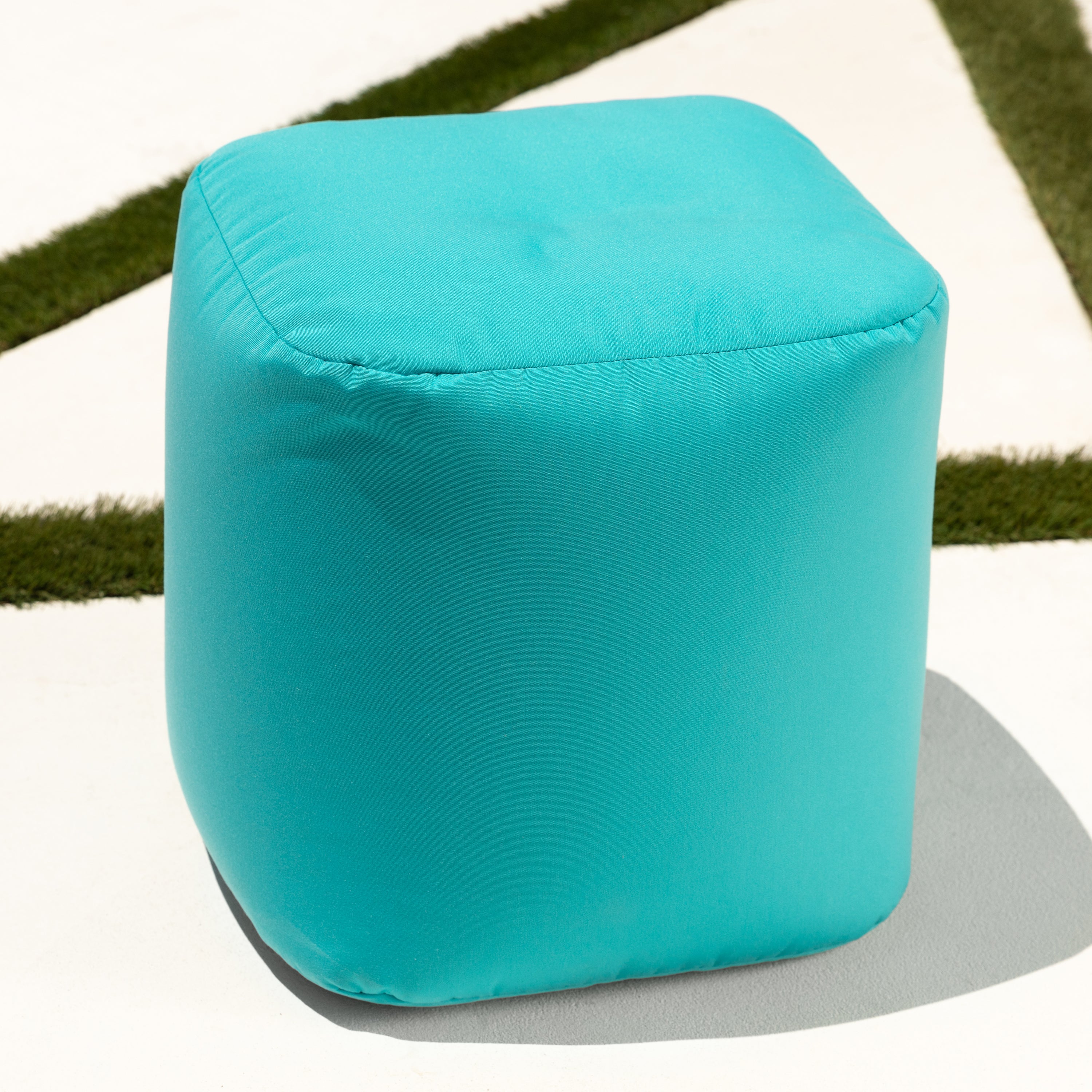 Jaxx Luckie Outdoor Patio Bean Bag Ottoman, Light Blue