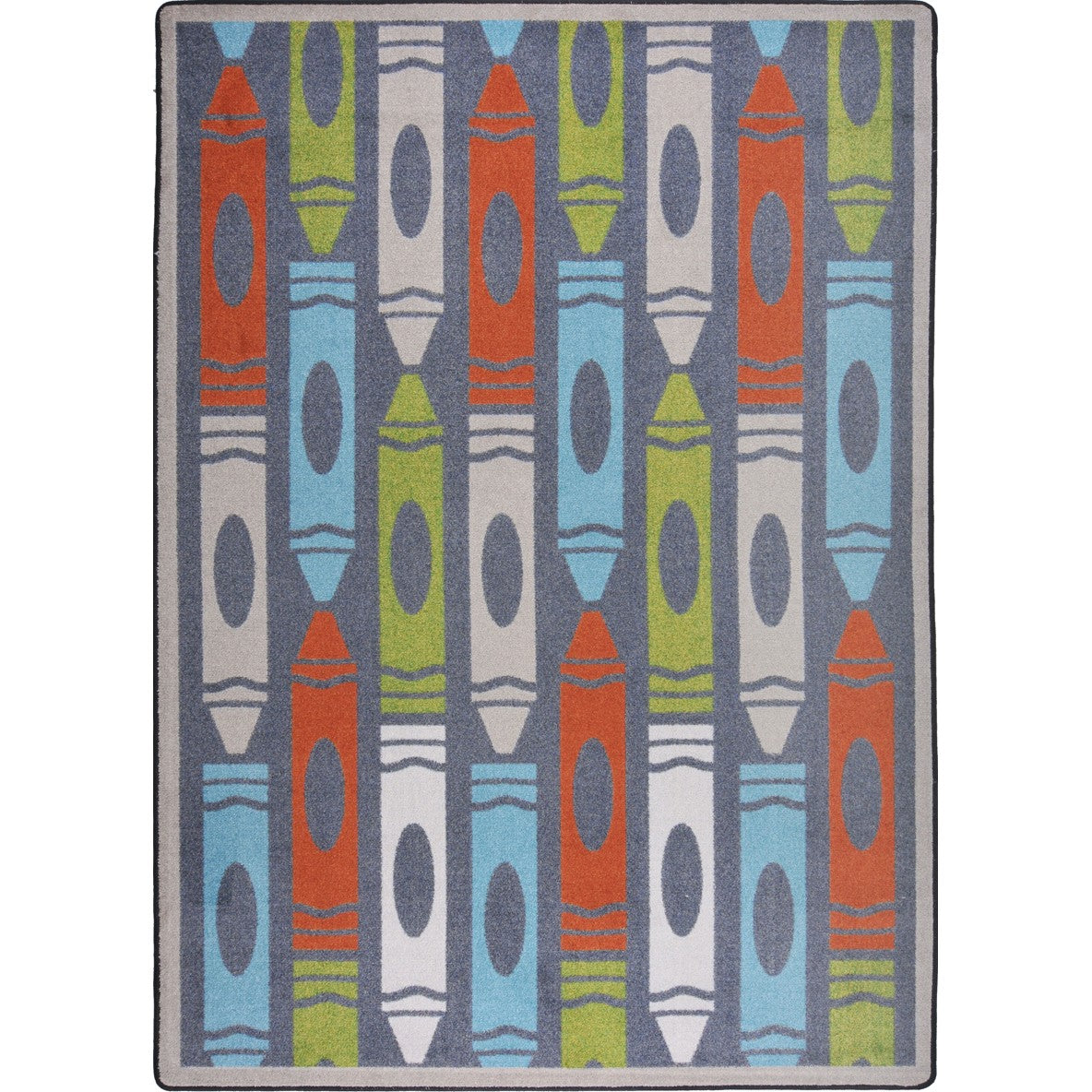 Jumbo Crayons 7'8" x 10'9" area rug in color Chalkdust