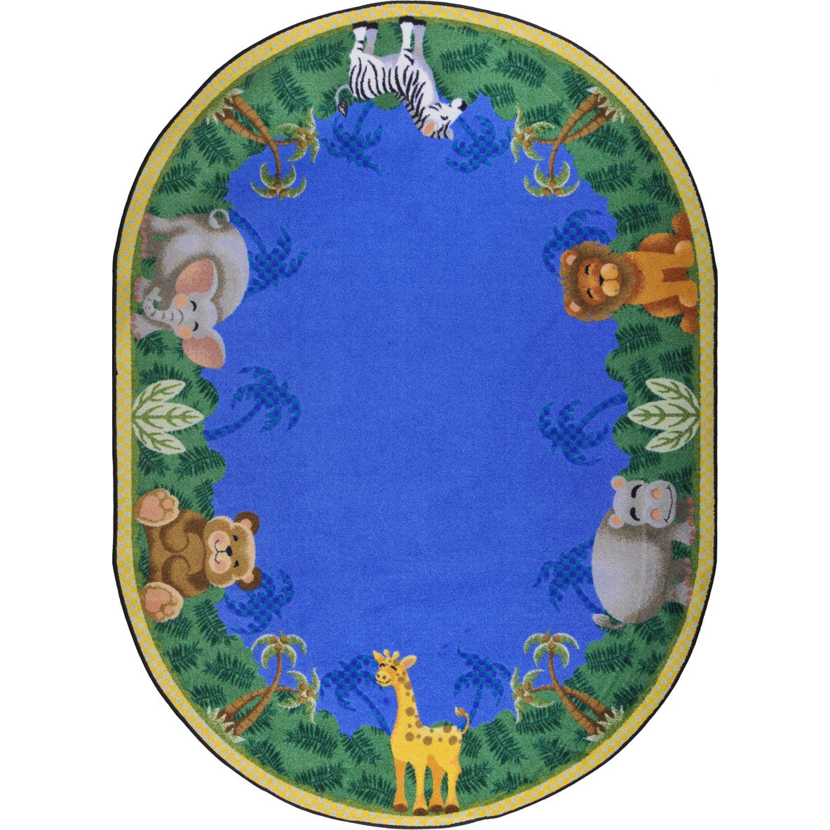 Jungle Friends 10'9" x 13'2" Oval area rug in color Multi