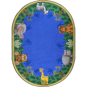Jungle Friends 5'4" x 7'8" Oval area rug in color Multi