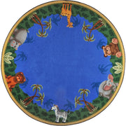 Jungle Friends 7'7" Round area rug in color Multi