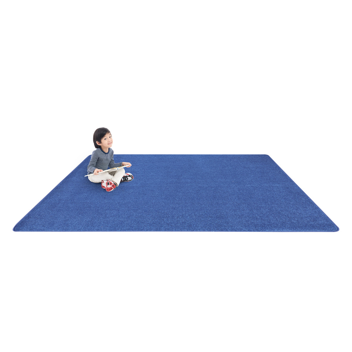 Just Kidding 12' x 6' area rug in color Cobalt Blue