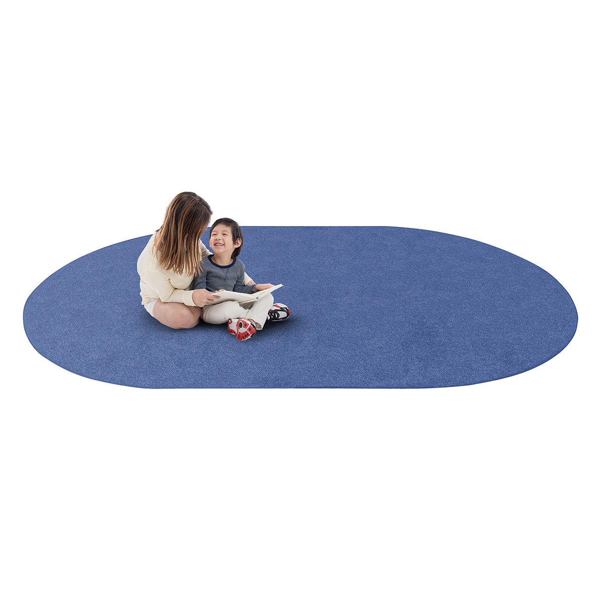 Just Kidding 12' x 7'6" Oval area rug in color Cobalt Blue