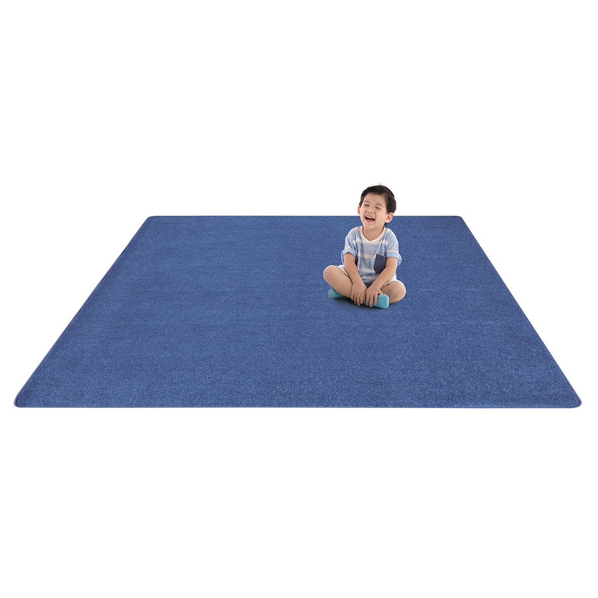 Just Kidding 12' x 12' area rug in color Cobalt Blue