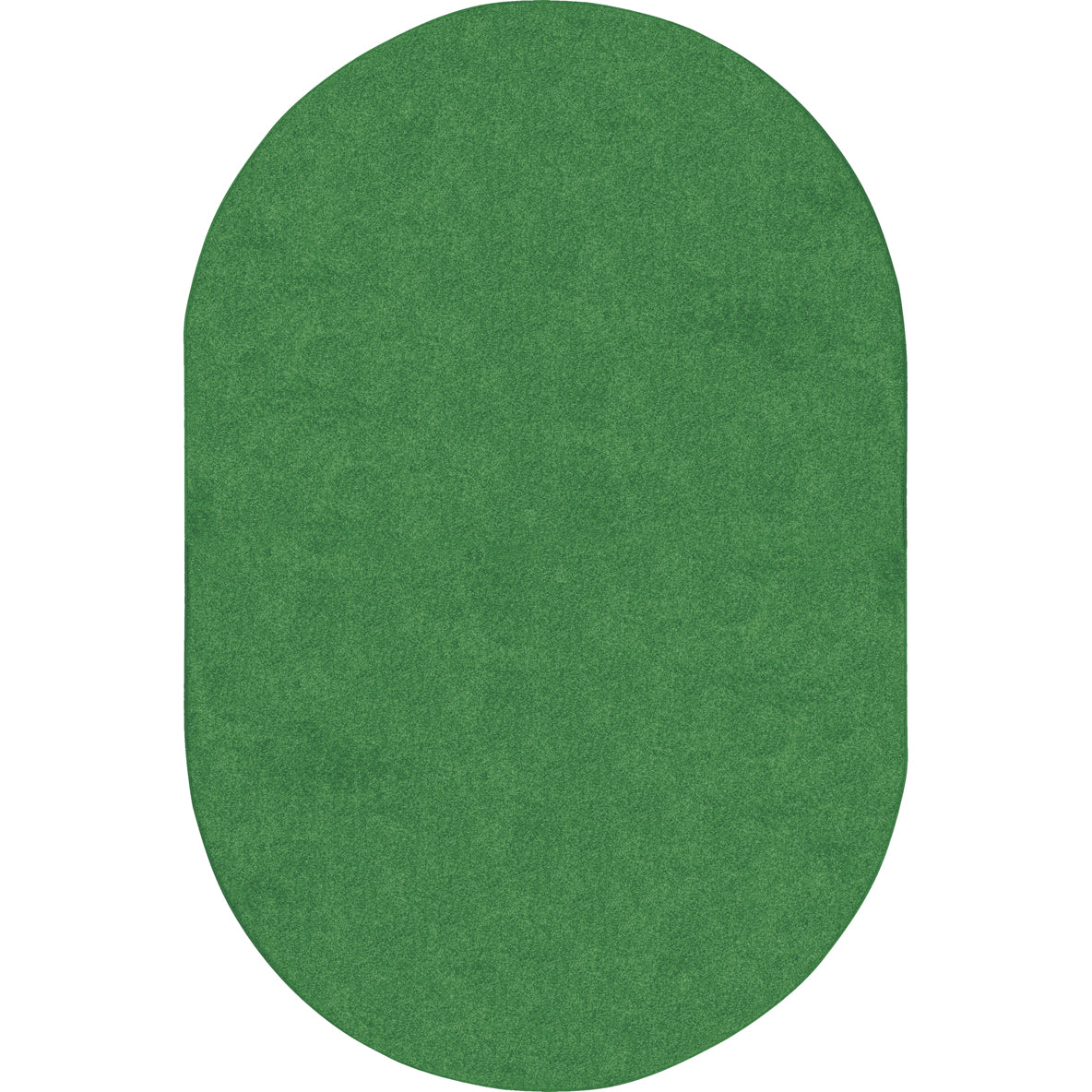 Just Kidding 6' x 9' Oval area rug in color Grass Green
