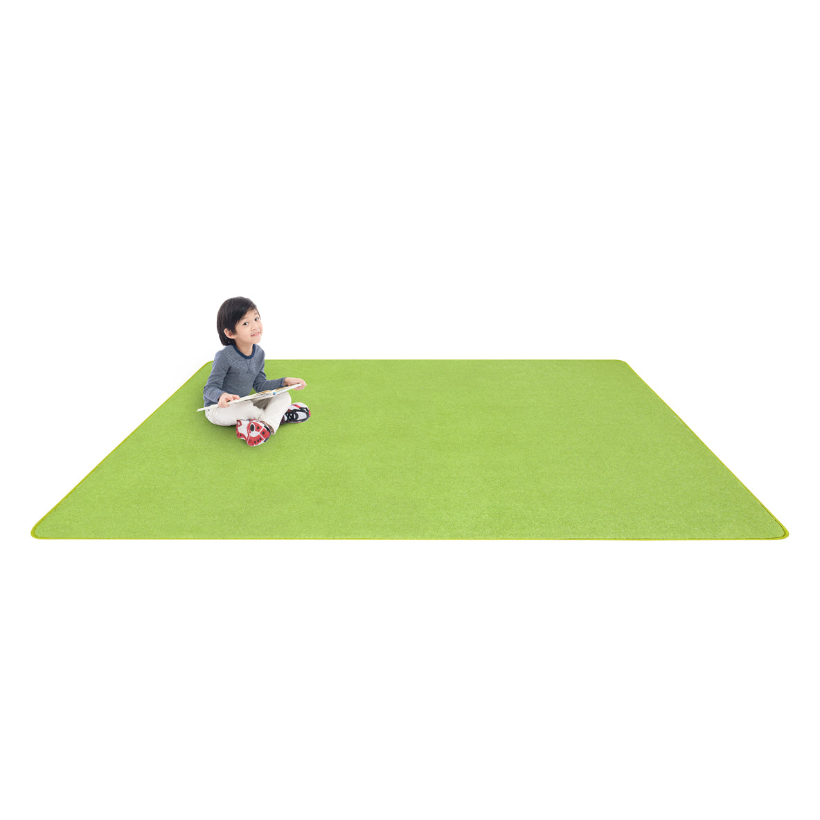Just Kidding 12' x 6' area rug in color Lime Green