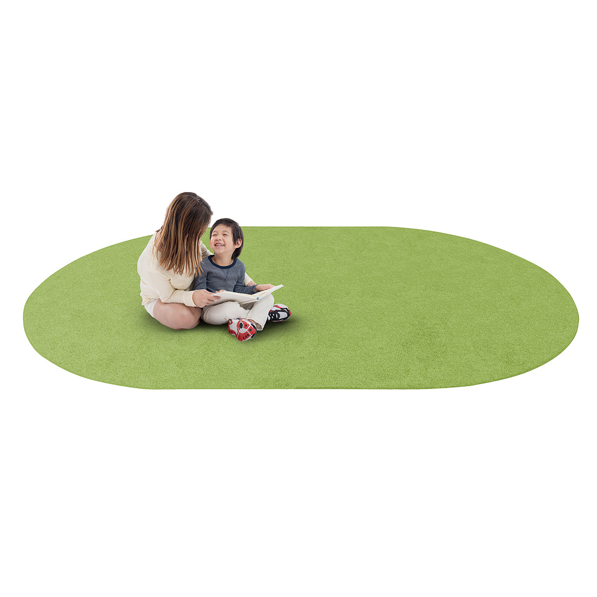 Just Kidding 6' x 9' Oval area rug in color Lime Green