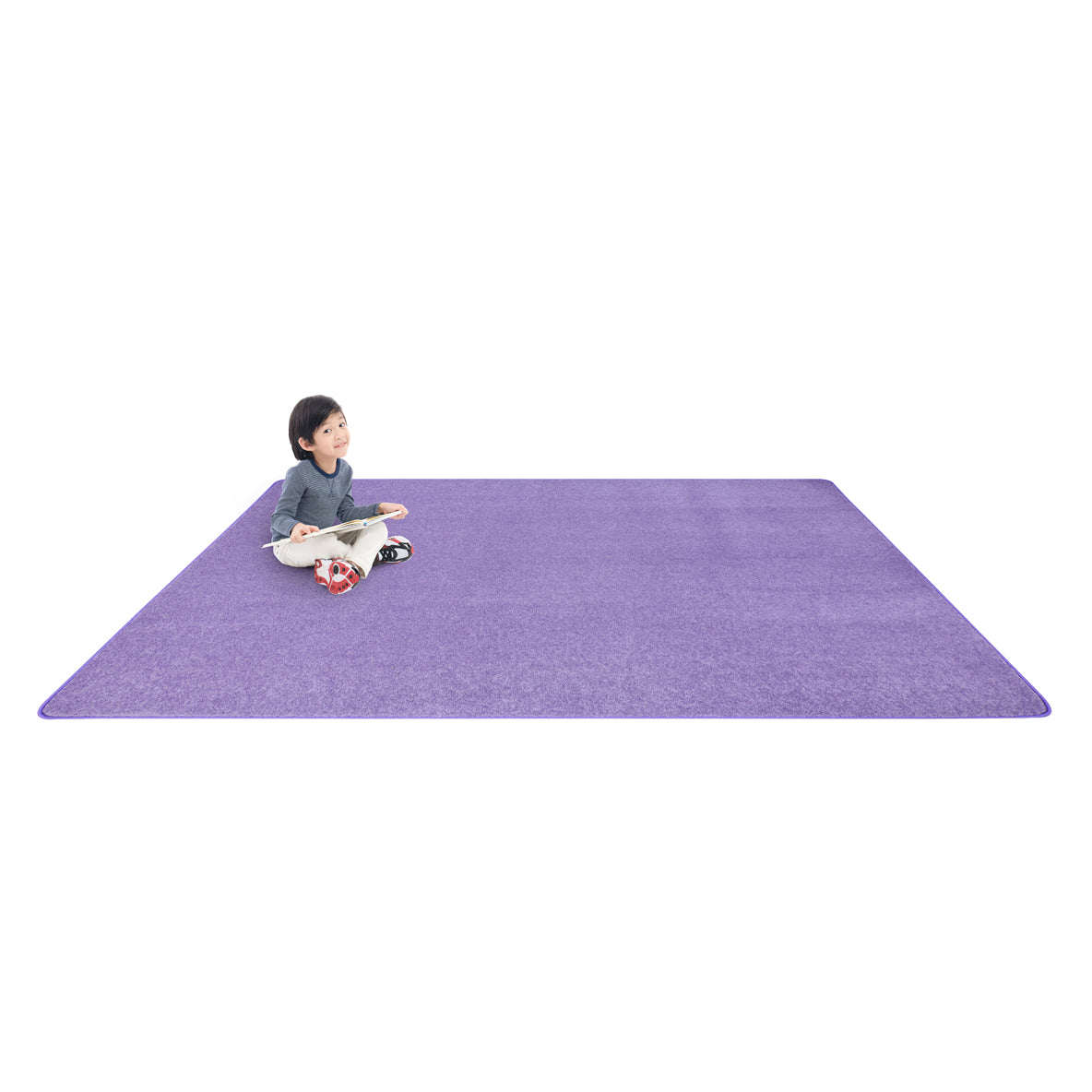 Just Kidding 12' x 6' area rug in color Very Violet