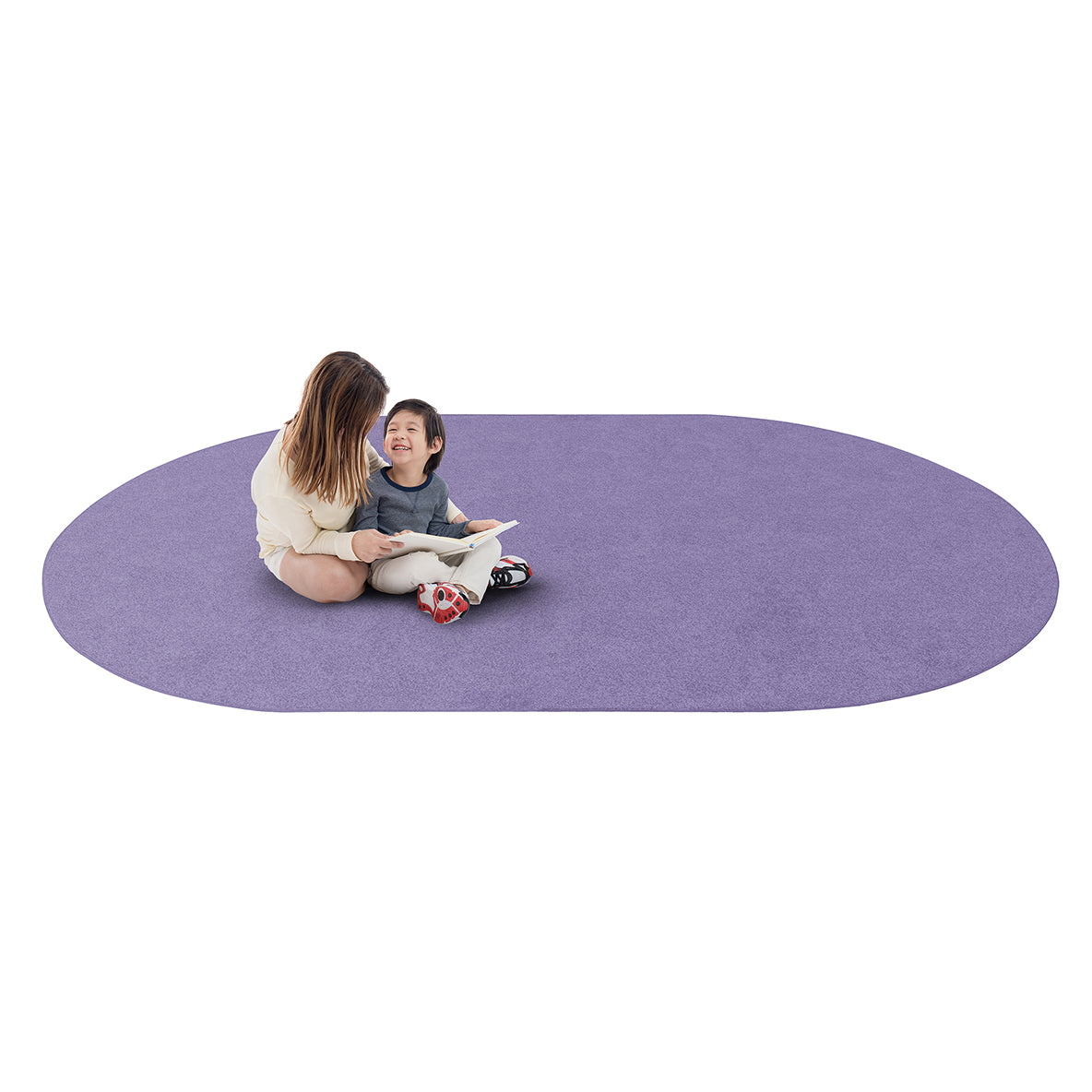 Just Kidding 6' x 9' Oval area rug in color Very Violet
