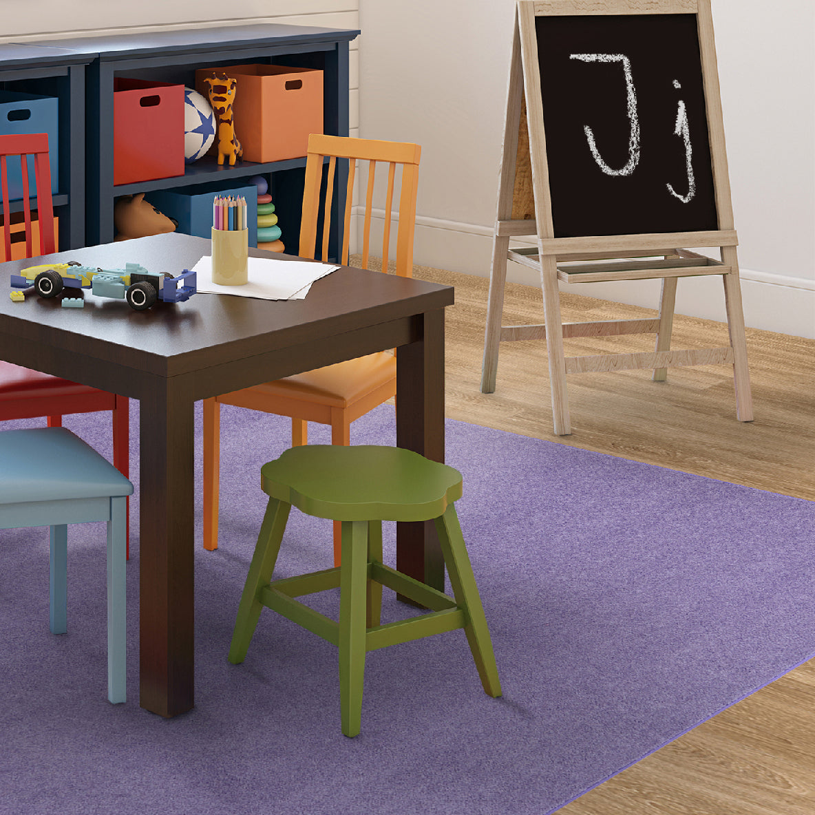 Just Kidding 6' x 6'  area rug in color Very Violet
