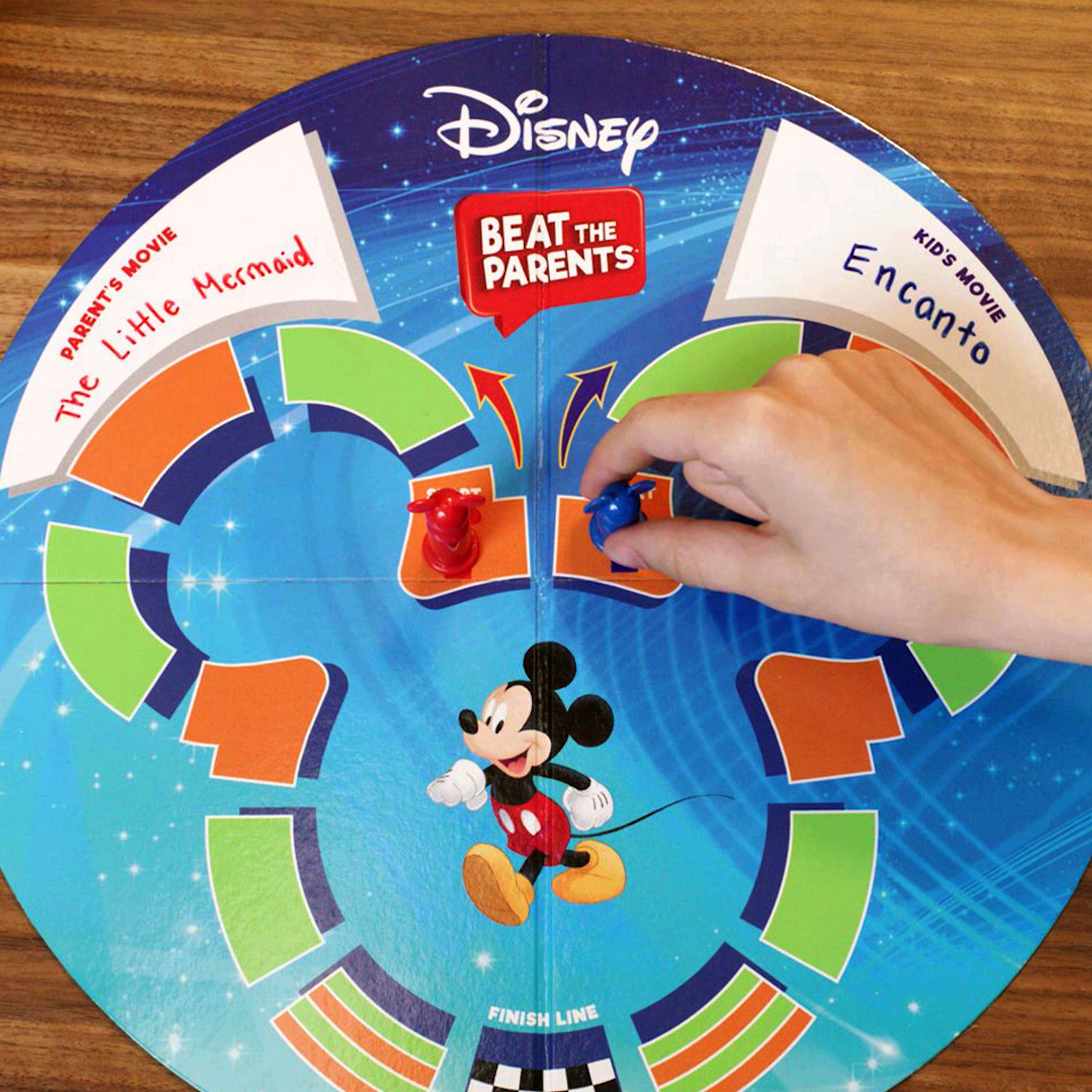 Spin Master Games, Beat the Parents Disney Edition, Kids vs. Parents Family Board Game, Up-and-Active Trivia & Challenges, Disney Games, 4 Players, for Ages 8 & Up