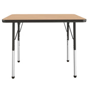 24" x 36" Rectangle T-Molding Activity Table with Adjustable Standard Ball Glide Legs - Maple/Black