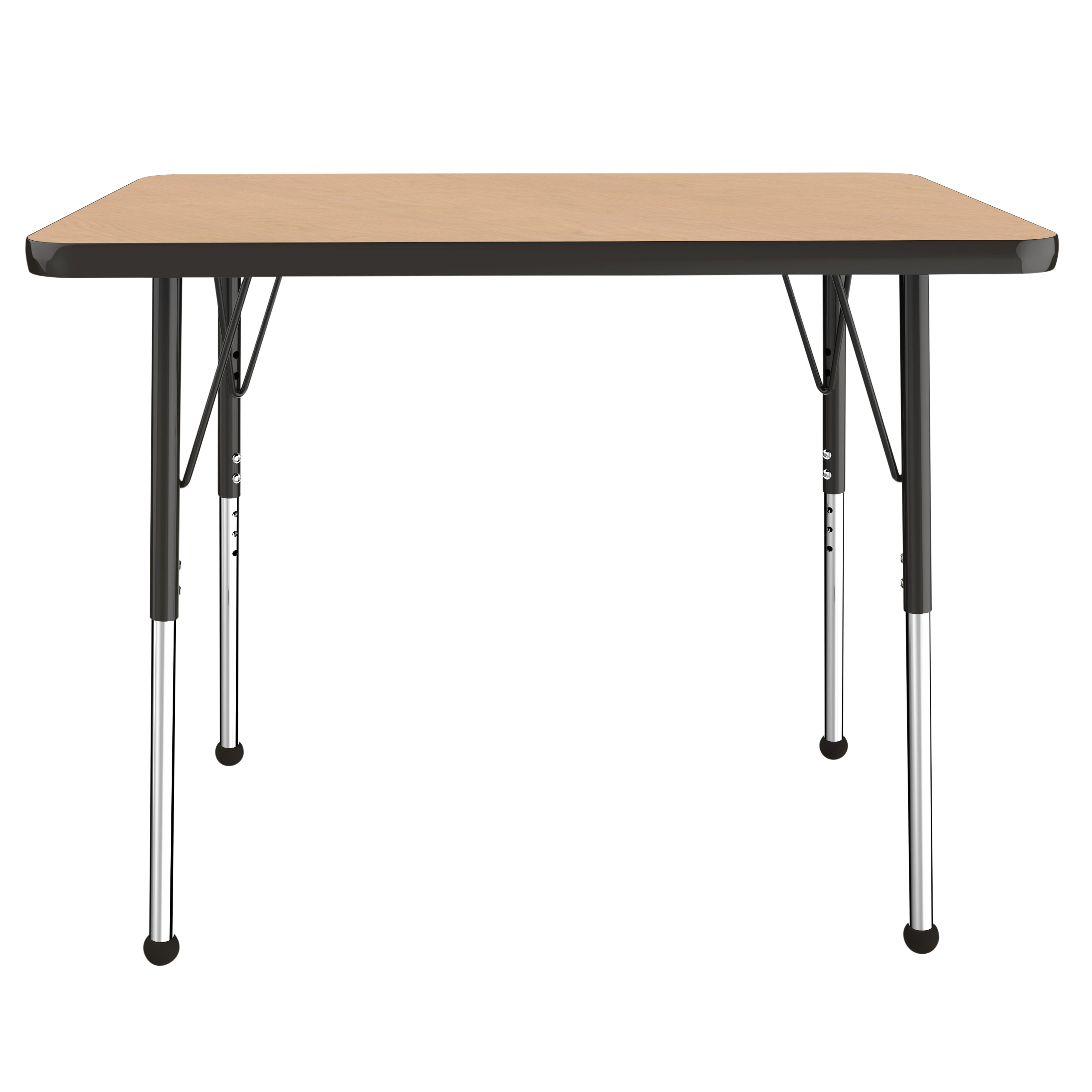 24" x 36" Rectangle T-Molding Activity Table with Adjustable Standard Ball Glide Legs - Maple/Black