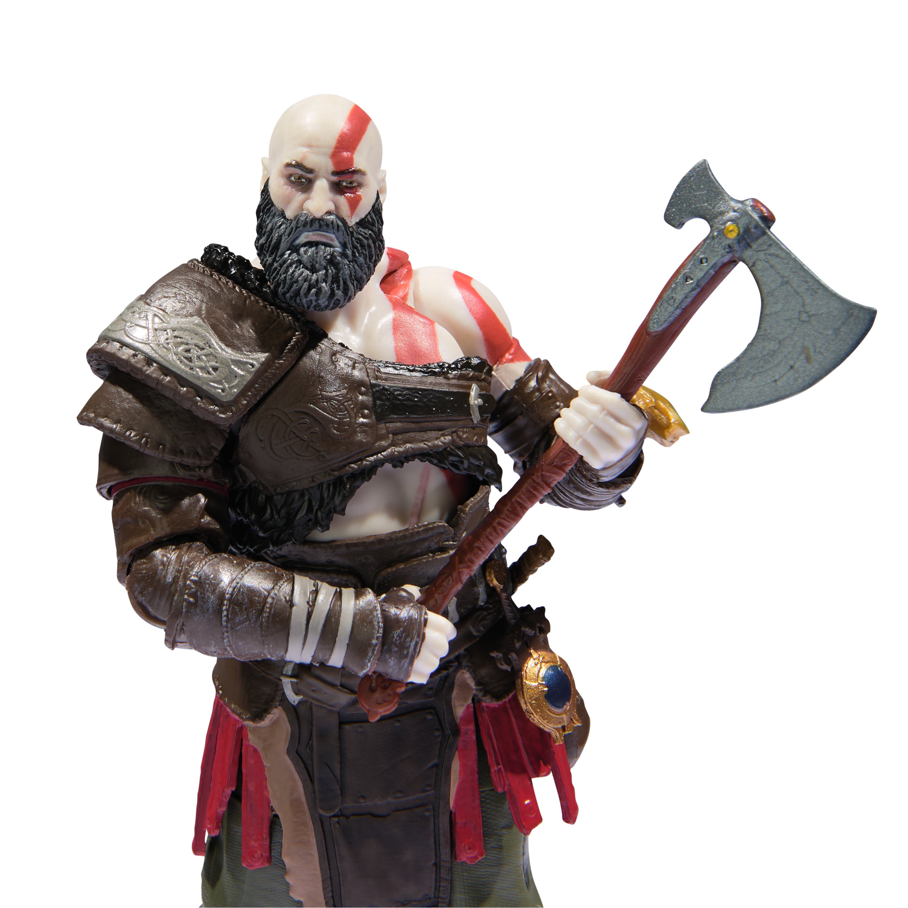 PlayStation God of War Ragnarök, 6” Kratos Action Figure with 5 Accessories, The Shapes Collection, For PS5 Fans & Collectors Ages 17+