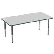 36" x 72" Rectangle T-Molding Activity Table with Adjustable Super Legs - Gray/Green/Black