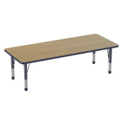 30" x 72" Rectangle T-Molding Activity Table with Adjustable Chunky Legs - Pasadena Oak/Navy