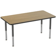 30" x 60" Rectangle T-Molding Activity Table with Adjustable Super Legs - Pasadena Oak/Black