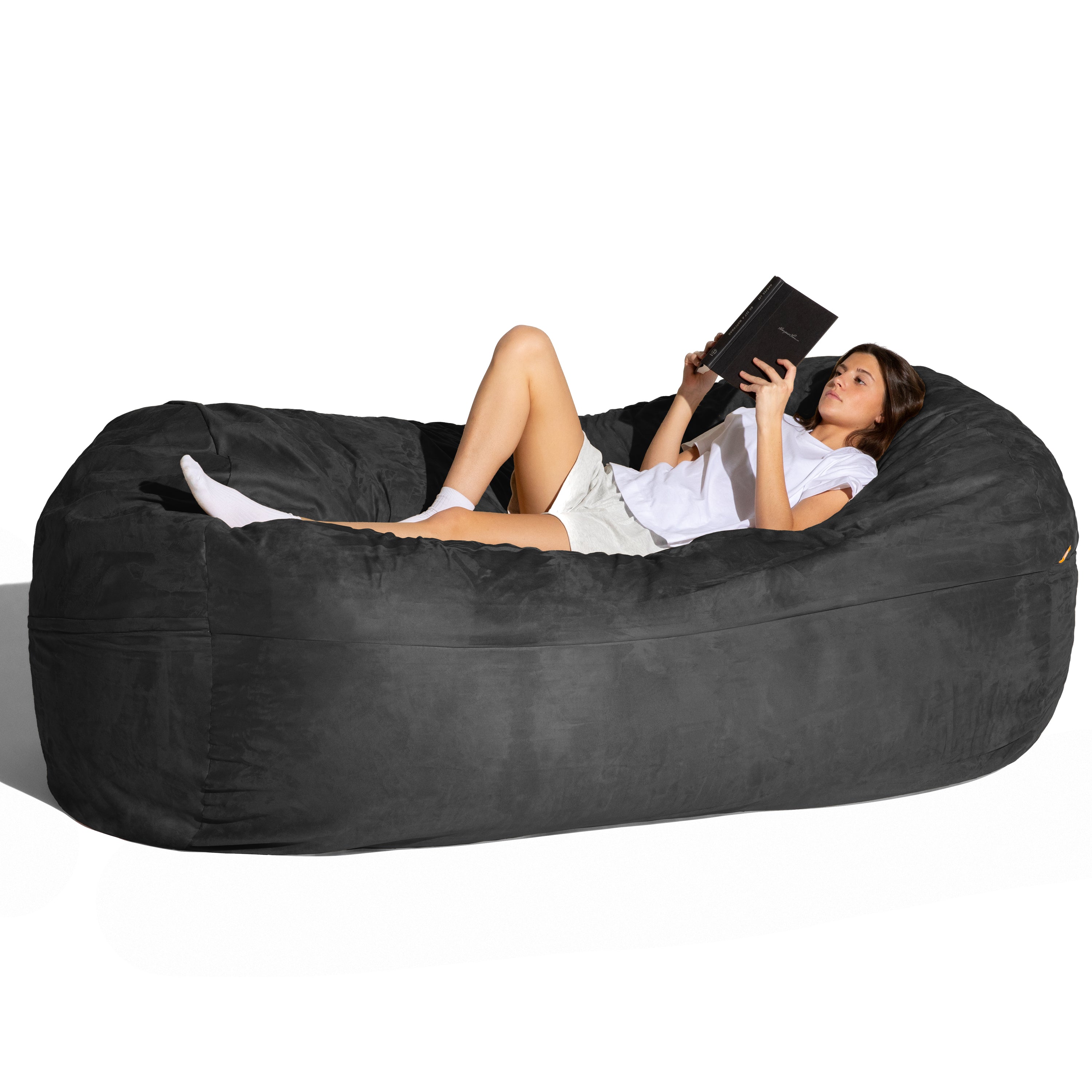 Jaxx 7 Foot Giant Bean Bag Sofa, Black