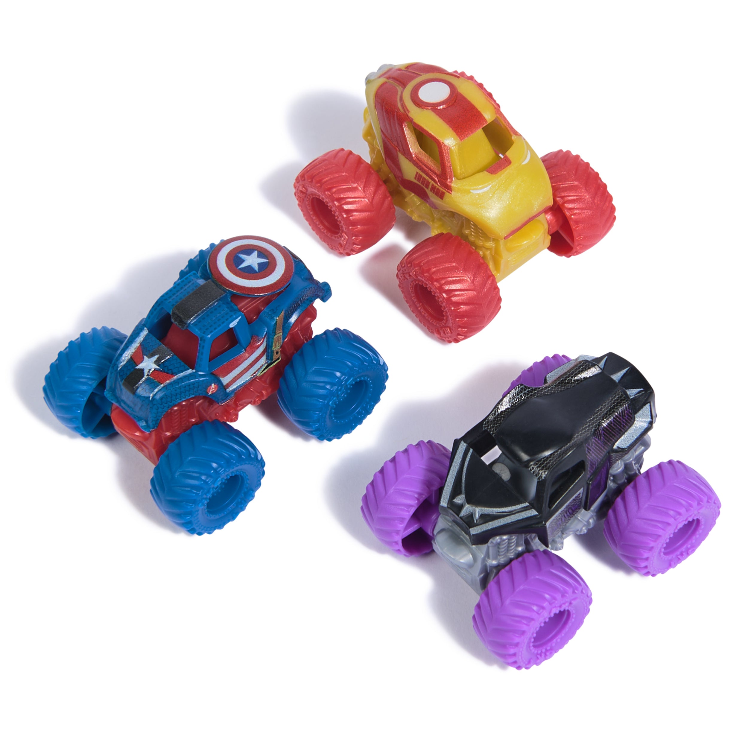 Monster Jam, Marvel Mini Monster Truck 3-Pack, 1:87 Scale, Kids Toys for Boys Ages 3 and Up  Styles May Vary