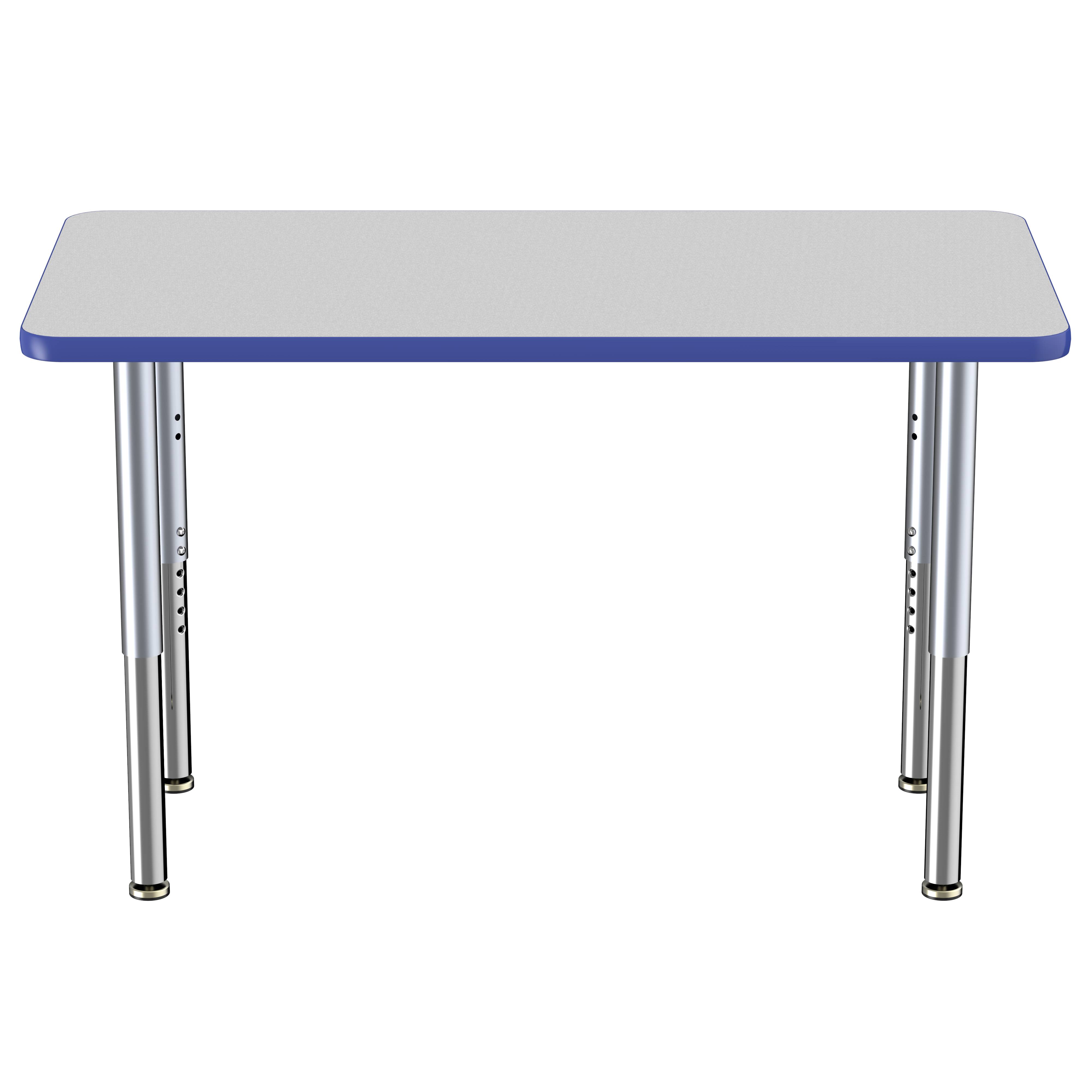 24" x 48" Rectangle Thermofused Activity Table with Adjustable Super Legs - Gray/Blue/Silver